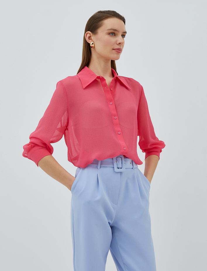  Uzun Kollu İnce Gömlek