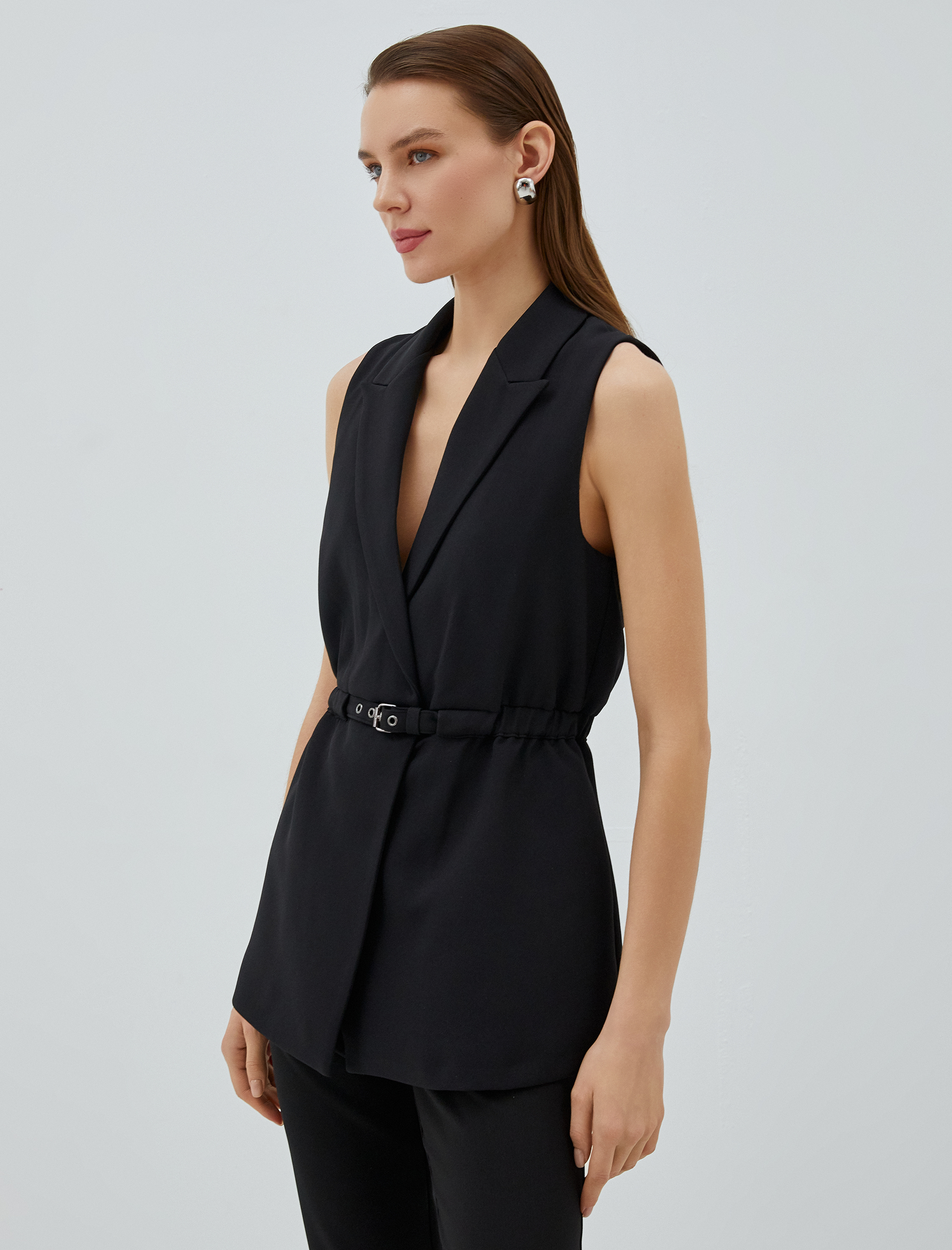   Kemerli Blazer Yelek