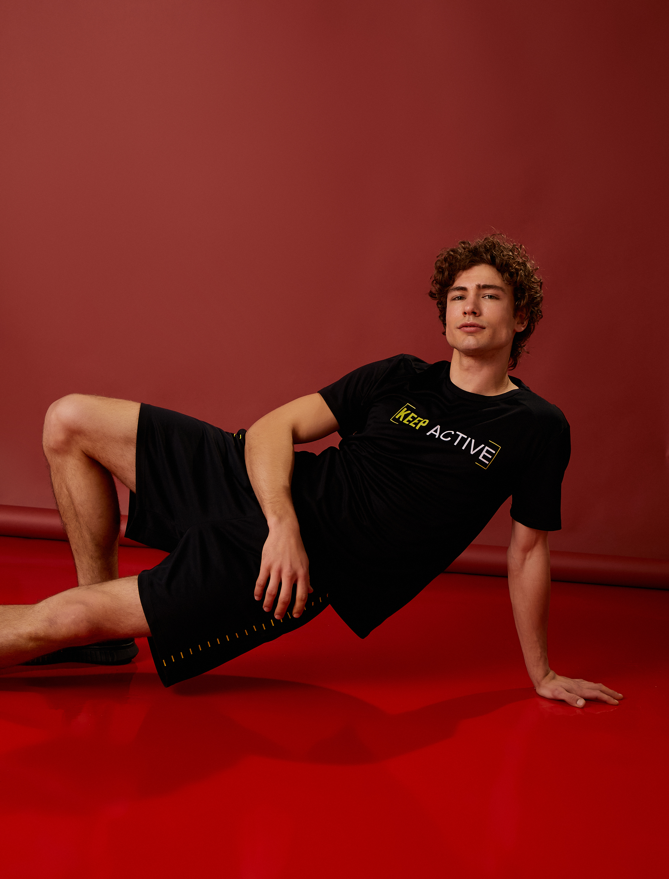   Slogan Detaylı Spor Tişört