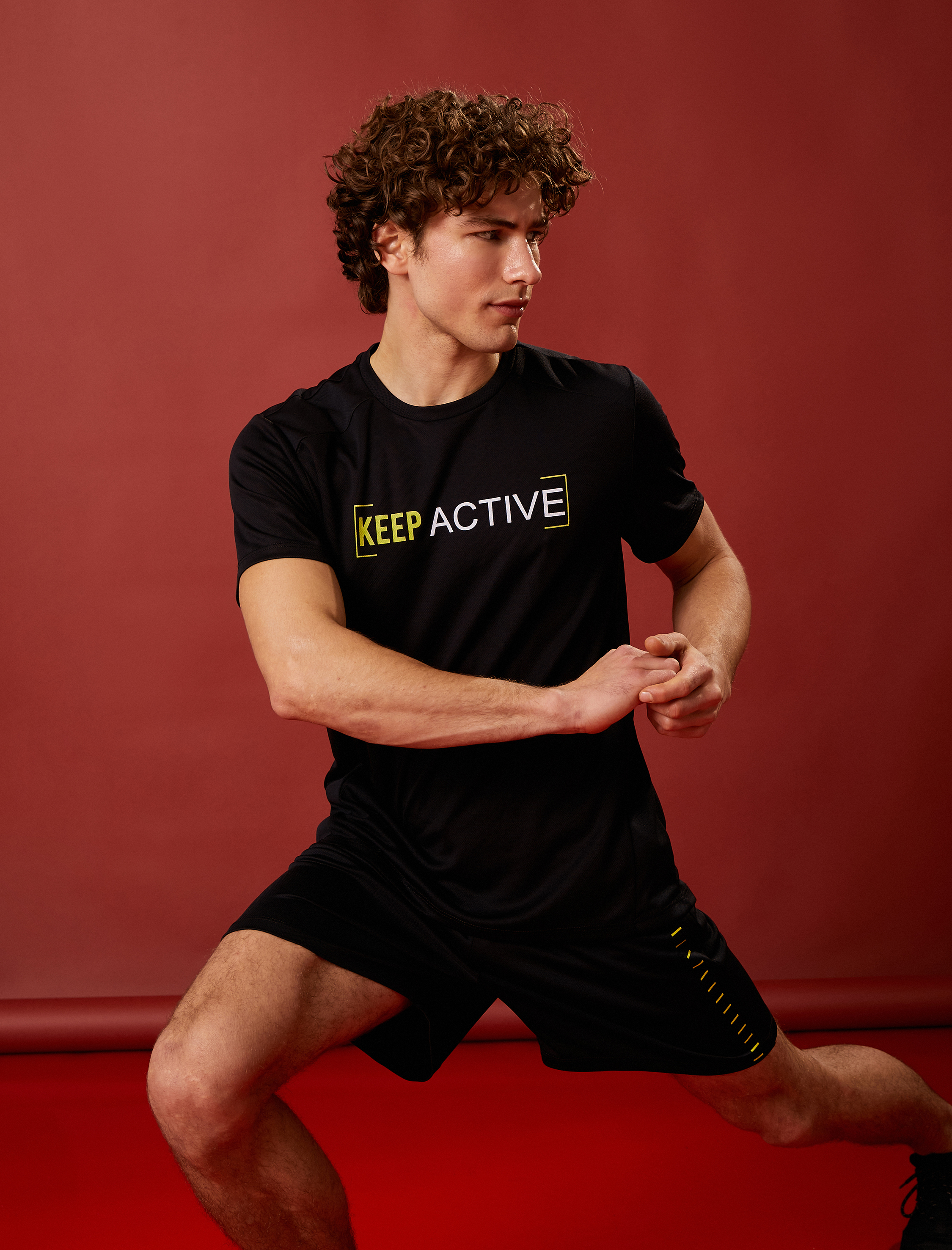   Slogan Detaylı Spor Tişört