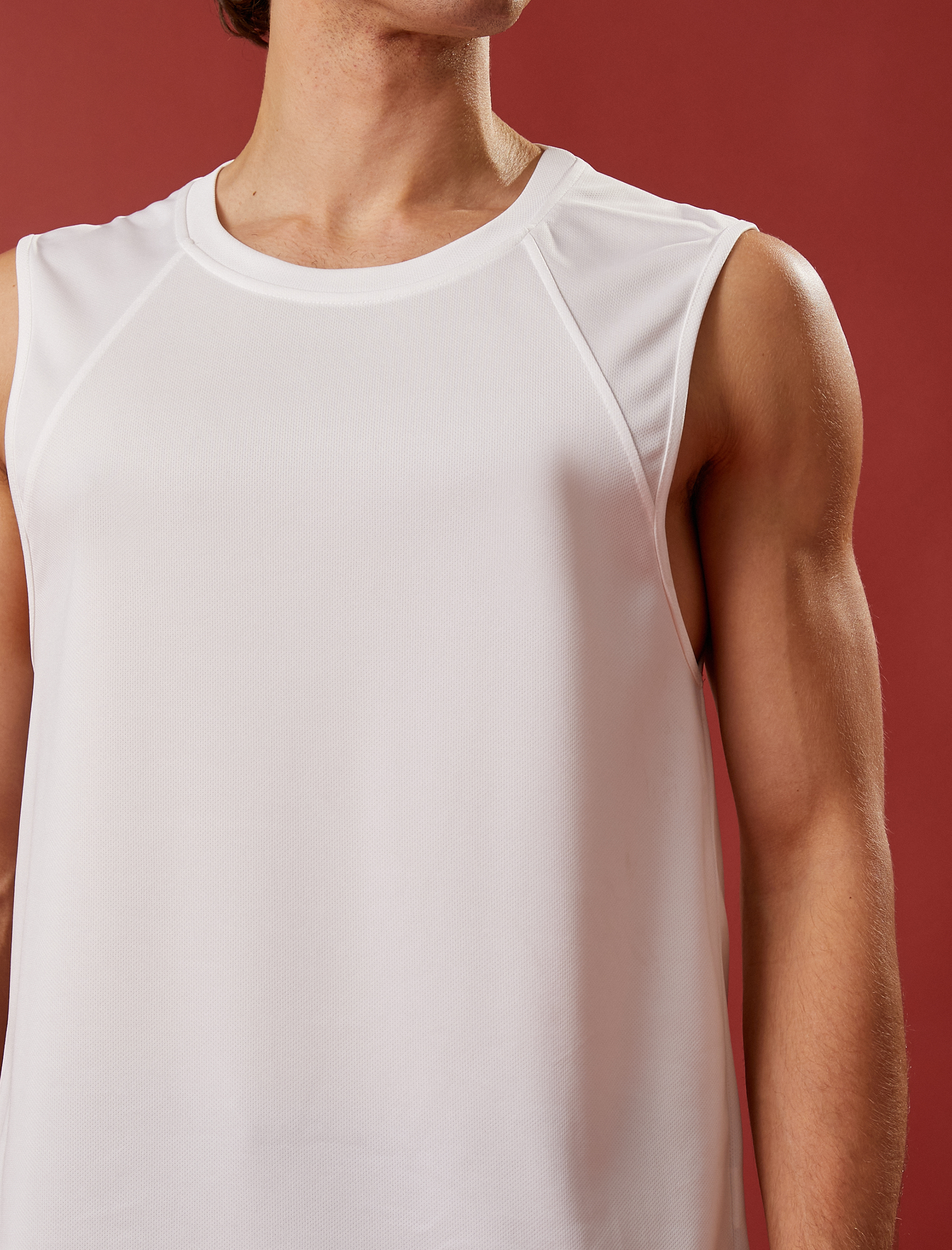   Minimal Baskılı Atlet Bisiklet Yaka