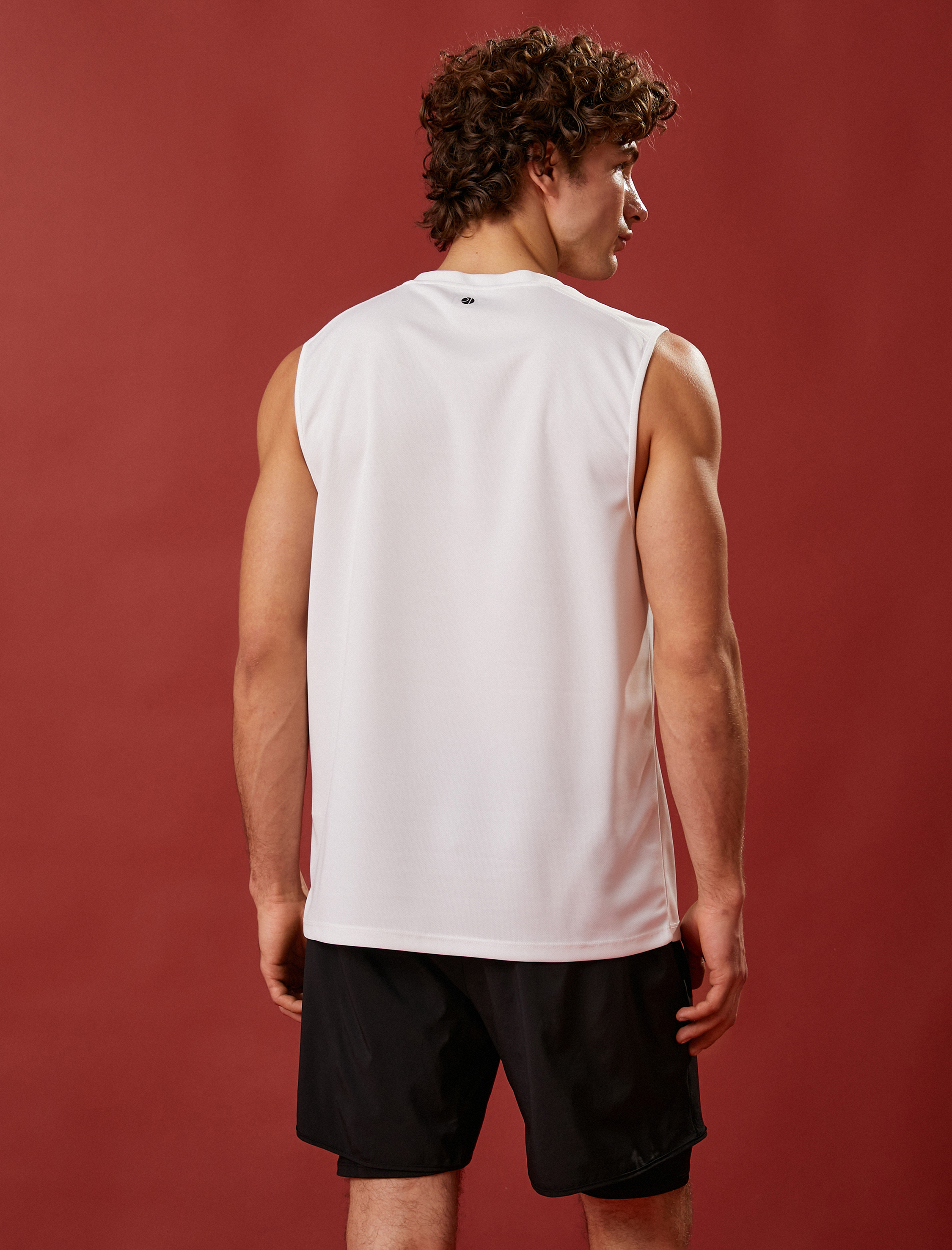   Minimal Baskılı Atlet Bisiklet Yaka