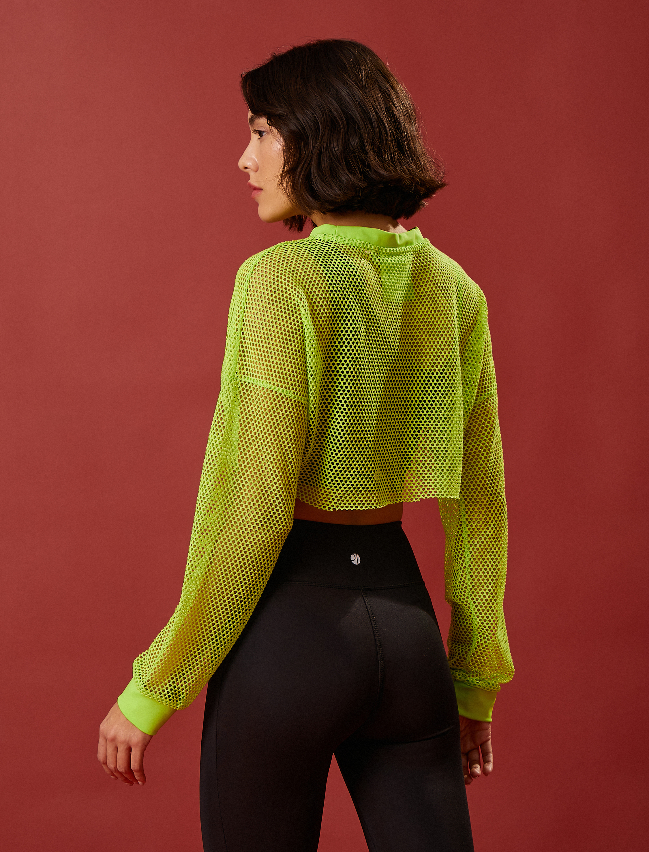   Crop File Spor Tişört Uzun Kollu Relax Fit