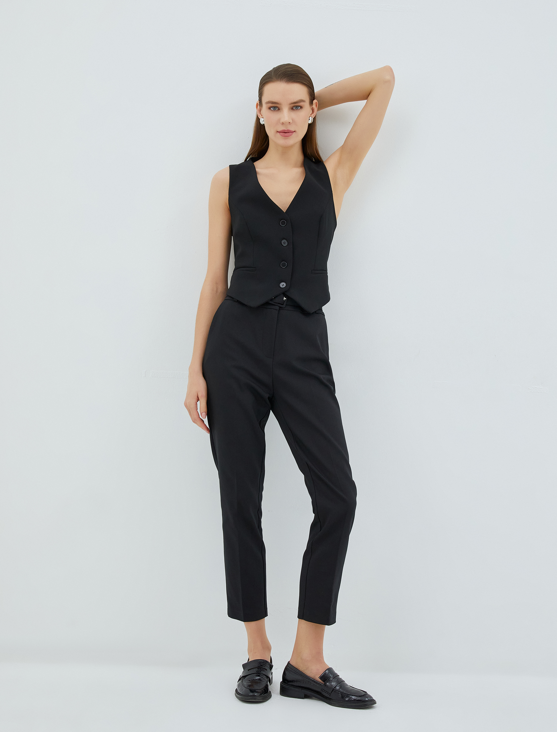   Kemer Detaylı Cigarette Pantolon Cepli