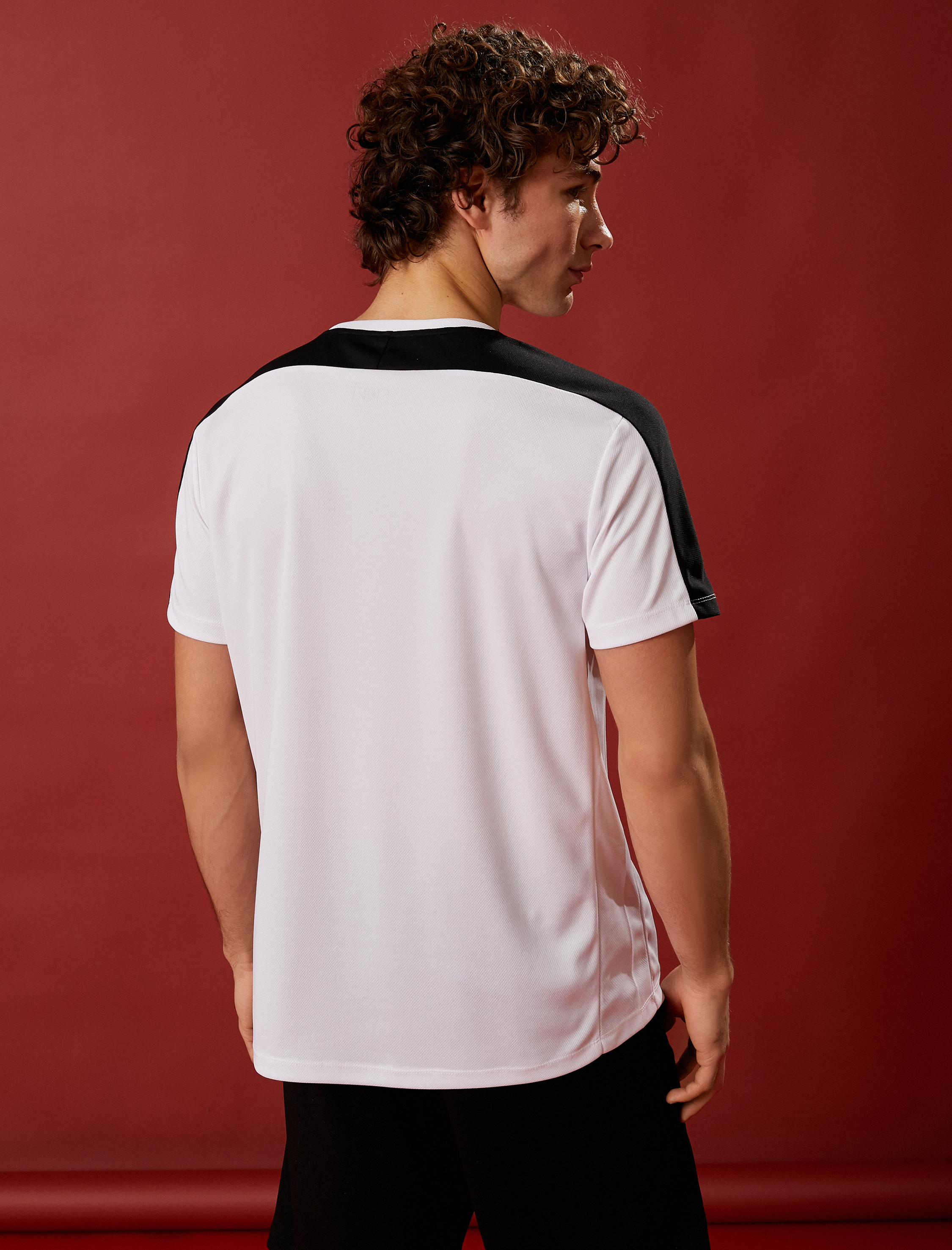   Spor Tişört Slogan Baskılı Bisiklet Yaka Kısa Kollu Nefes Alan Kumaş