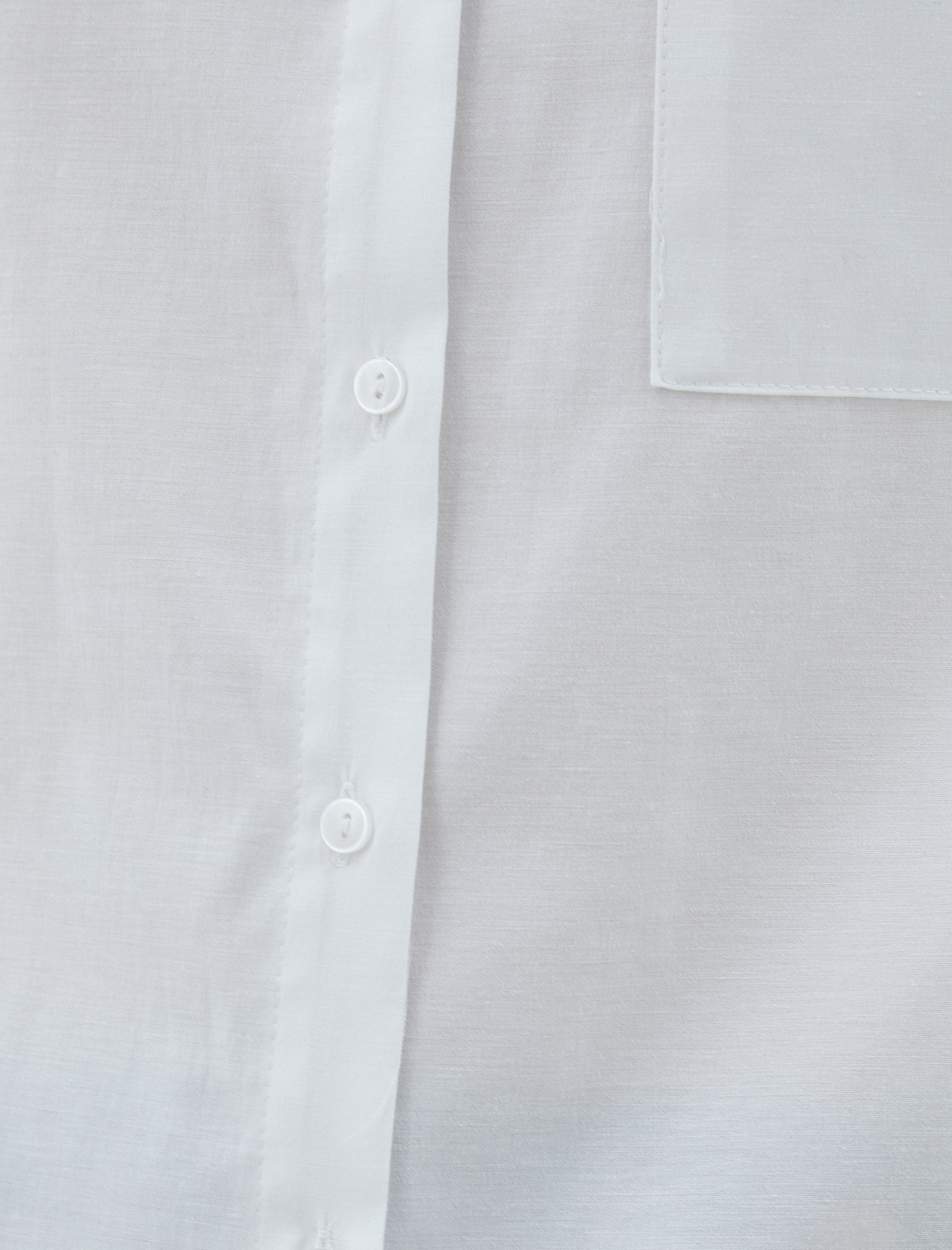   Pamuklu Gömlek Cep Detaylı Uzun Kollu