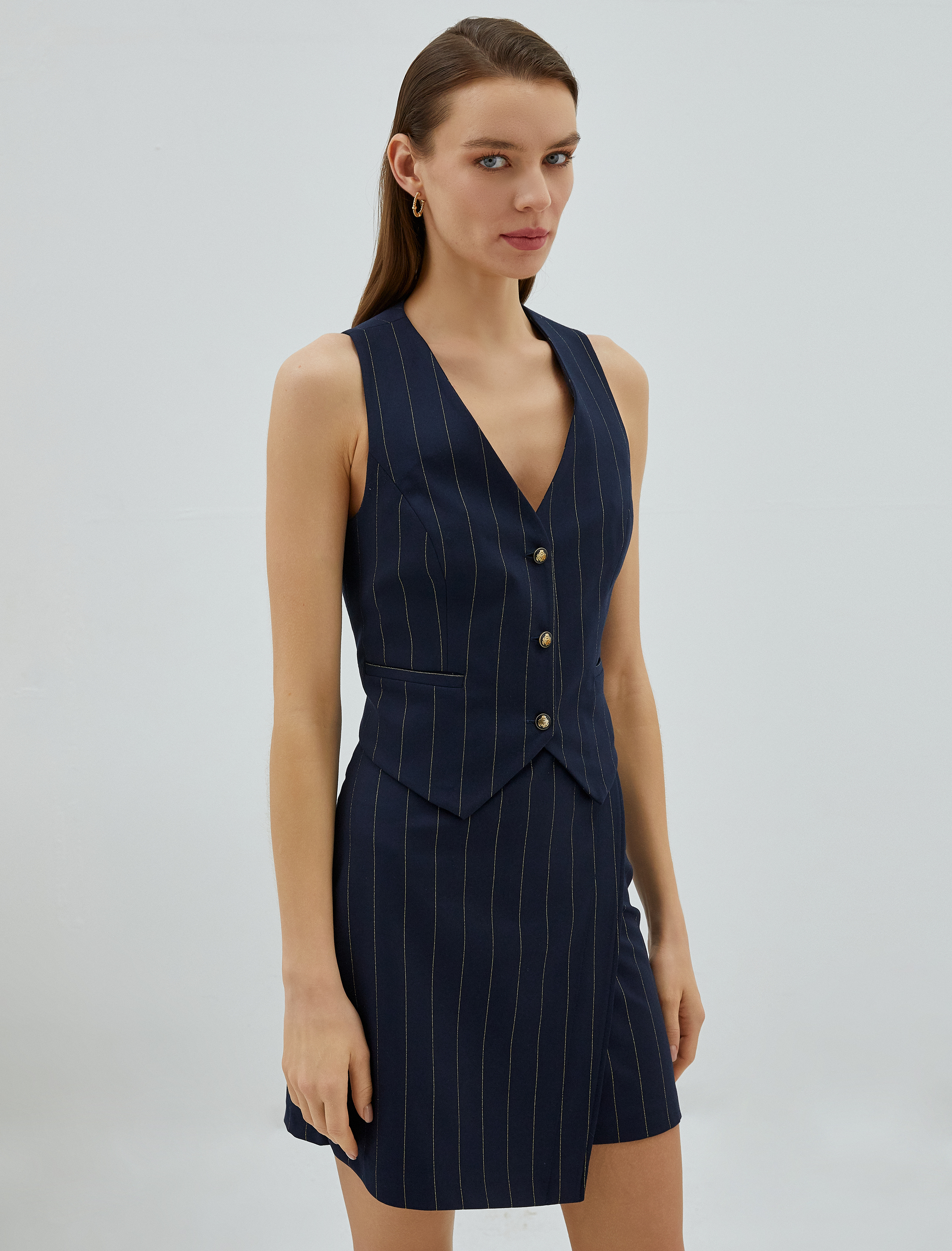   Crop Yelek Arma Düğmeli Cep Detaylı