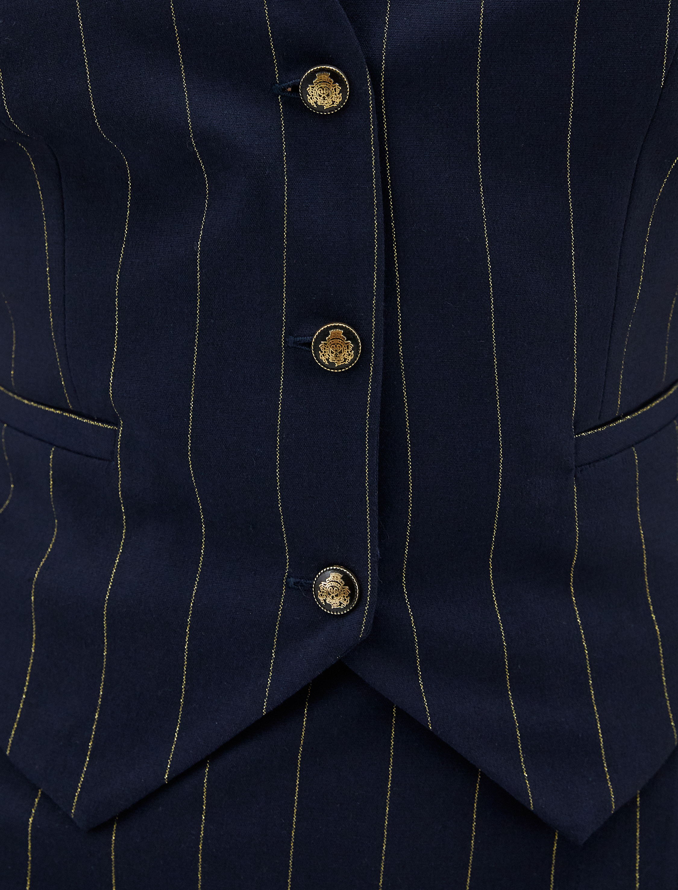   Crop Yelek Arma Düğmeli Cep Detaylı