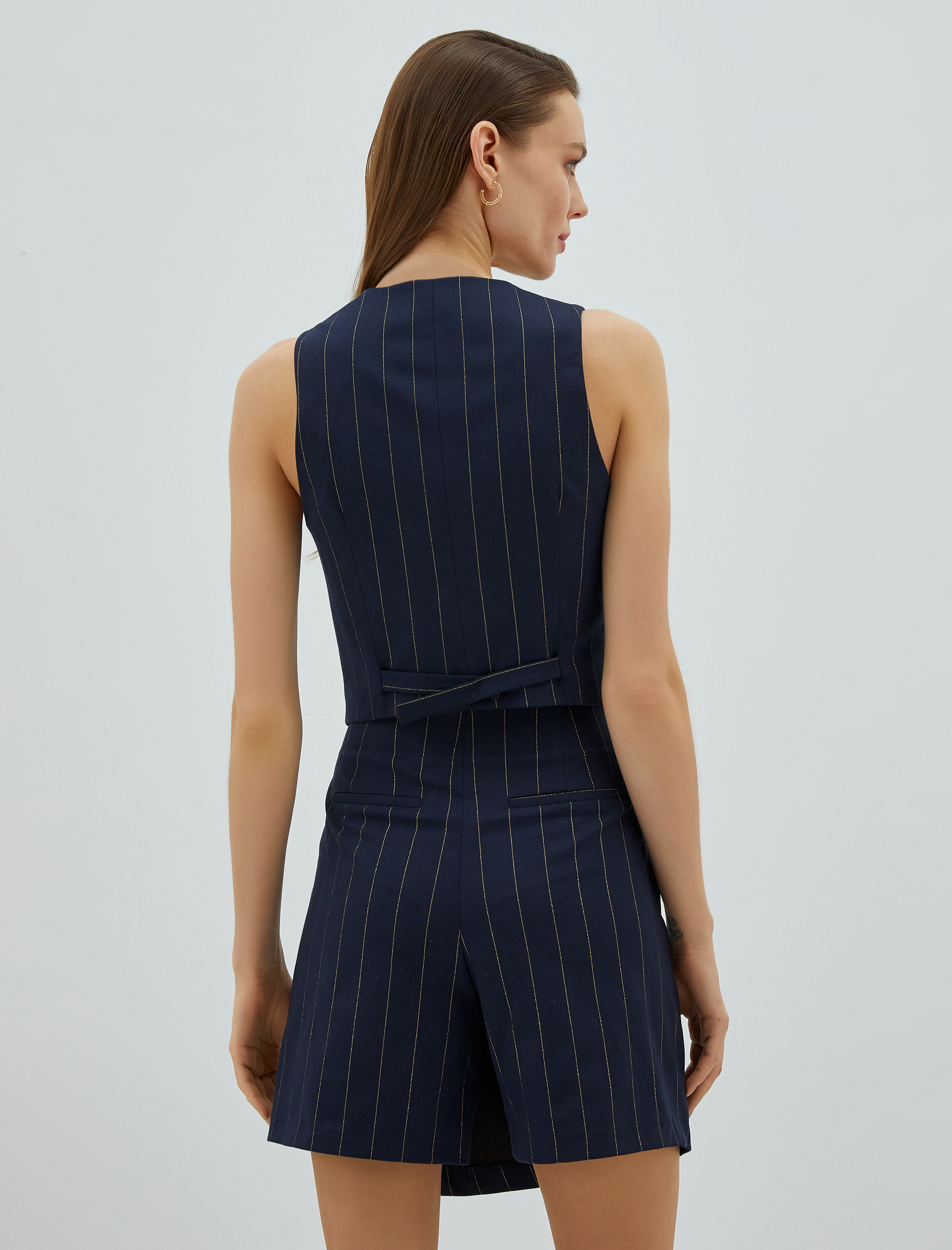   Crop Yelek Arma Düğmeli Cep Detaylı