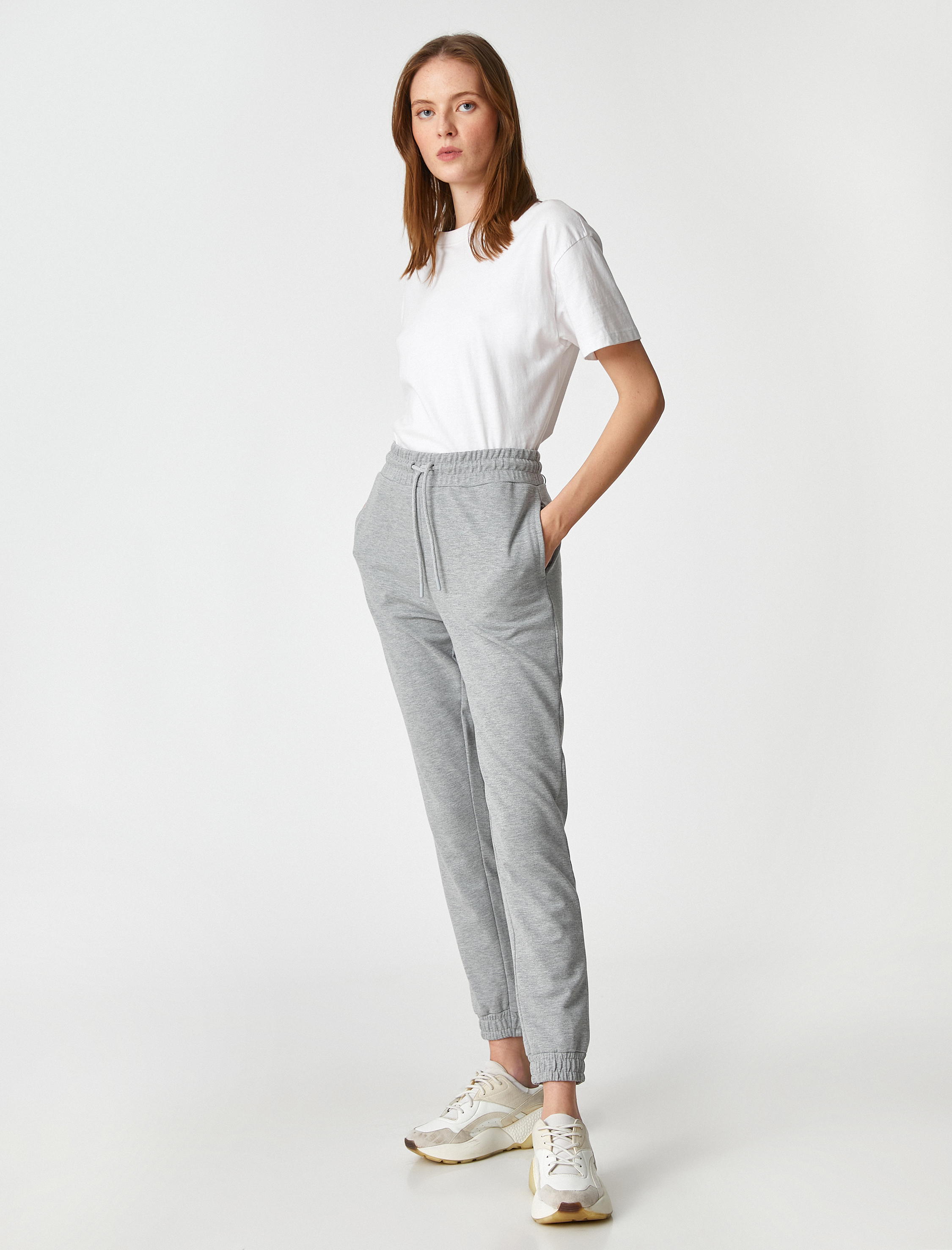   Jogger Eşofman Altı Beli Bağlamalı Pamuklu