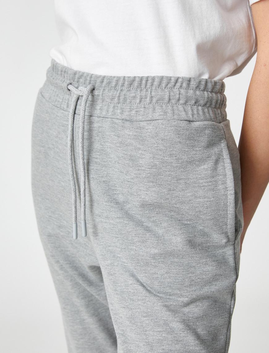   Jogger Eşofman Altı Beli Bağlamalı Pamuklu