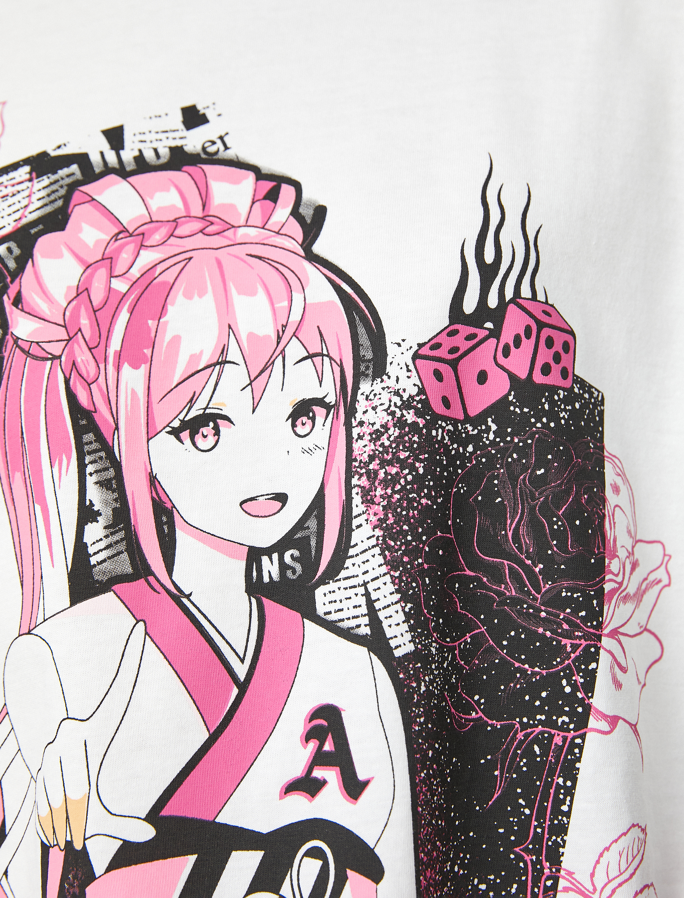   Anime Tişört Pamuklu Oversize Bisiklet Yaka Kısa Kollu