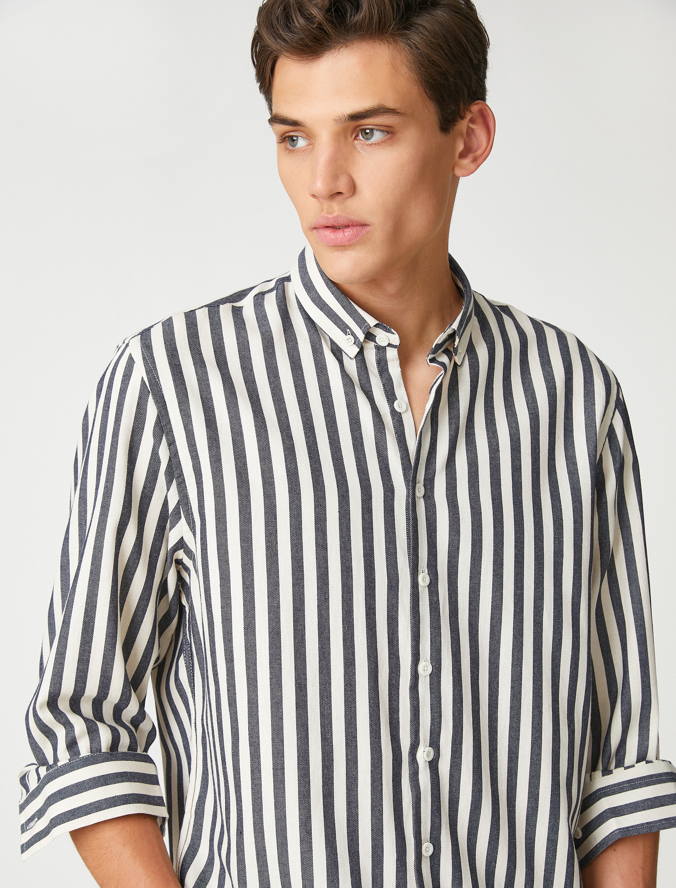   Spor Gömlek Uzun Kollu Klasik Yaka Slim Fit