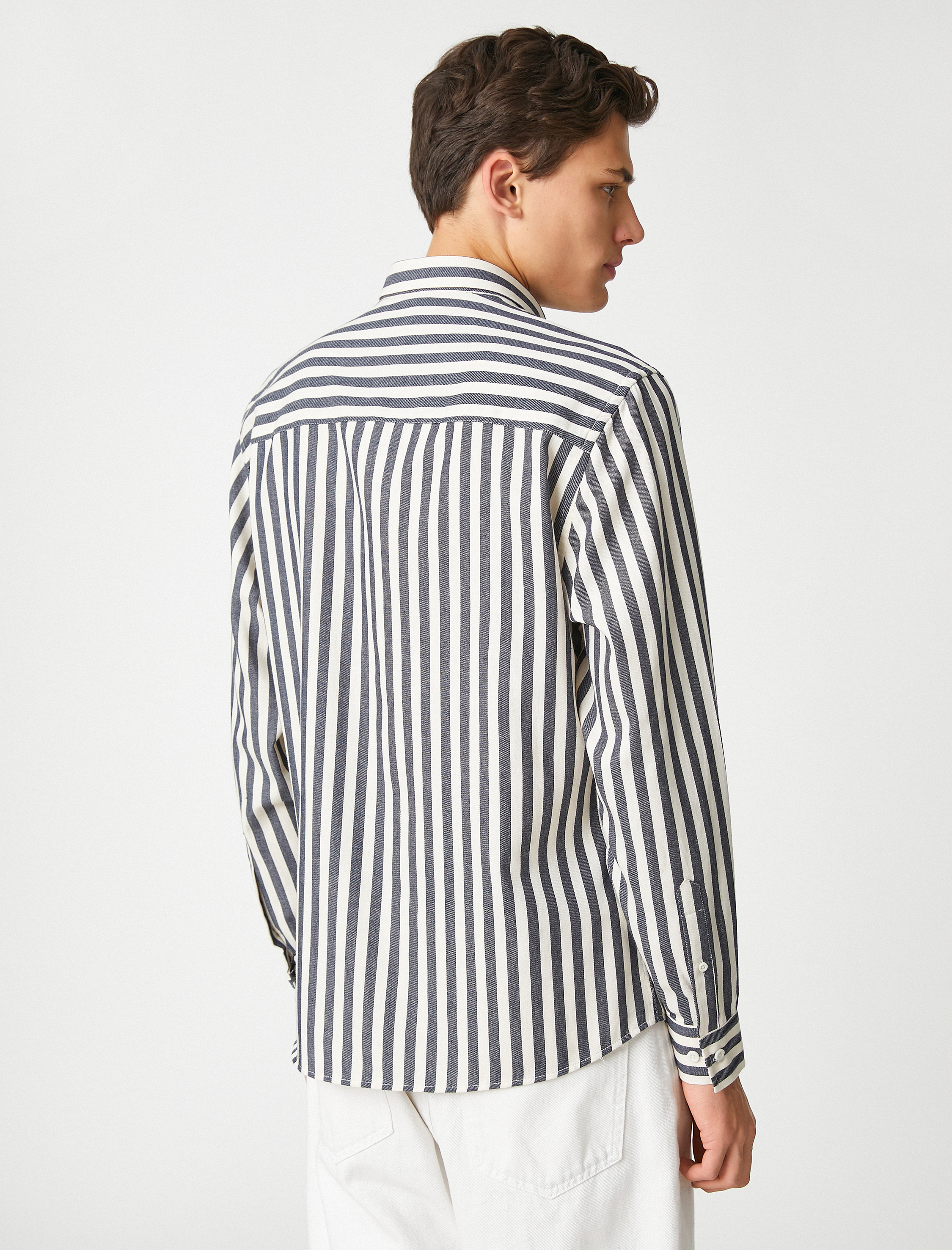   Spor Gömlek Uzun Kollu Klasik Yaka Slim Fit