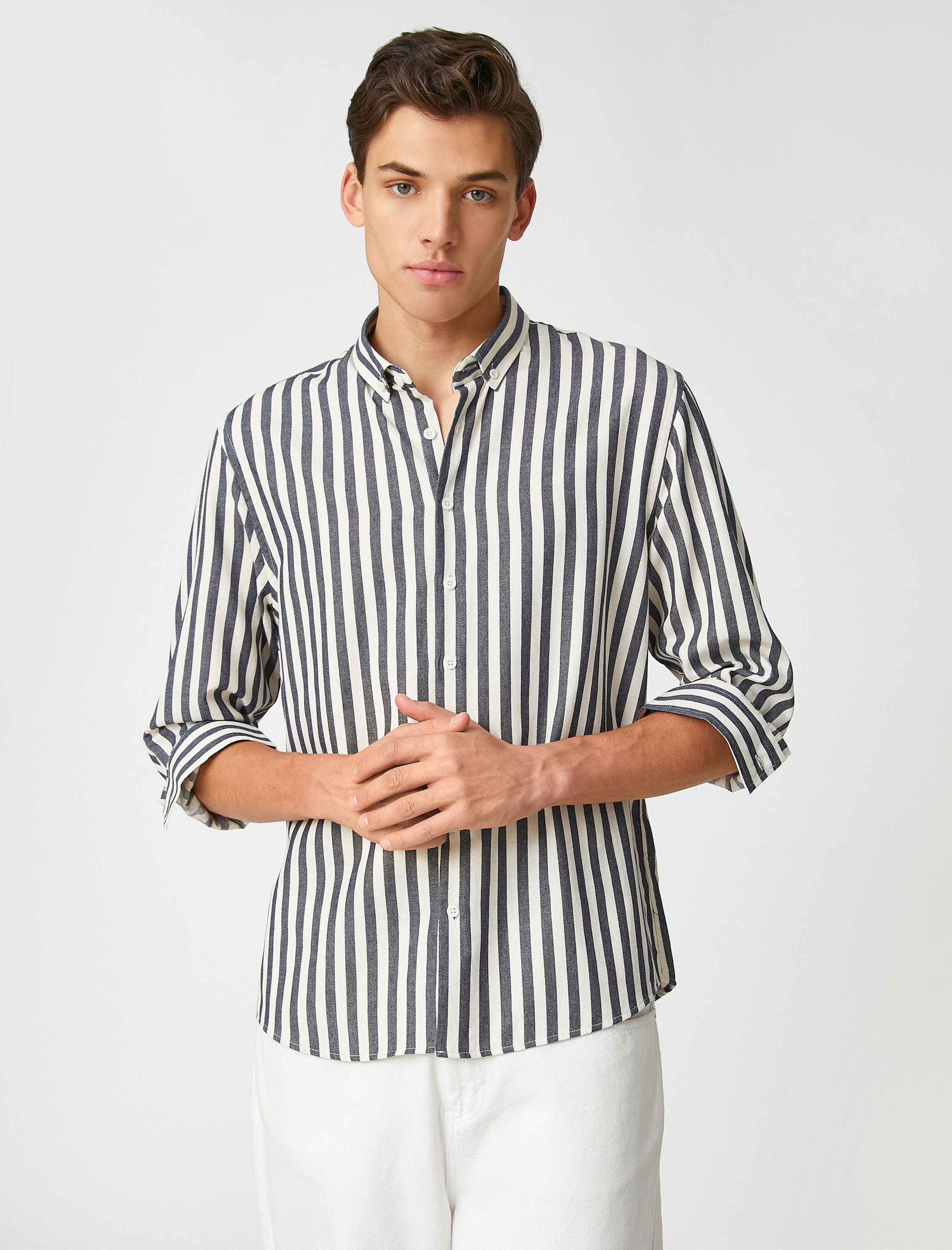   Spor Gömlek Uzun Kollu Klasik Yaka Slim Fit