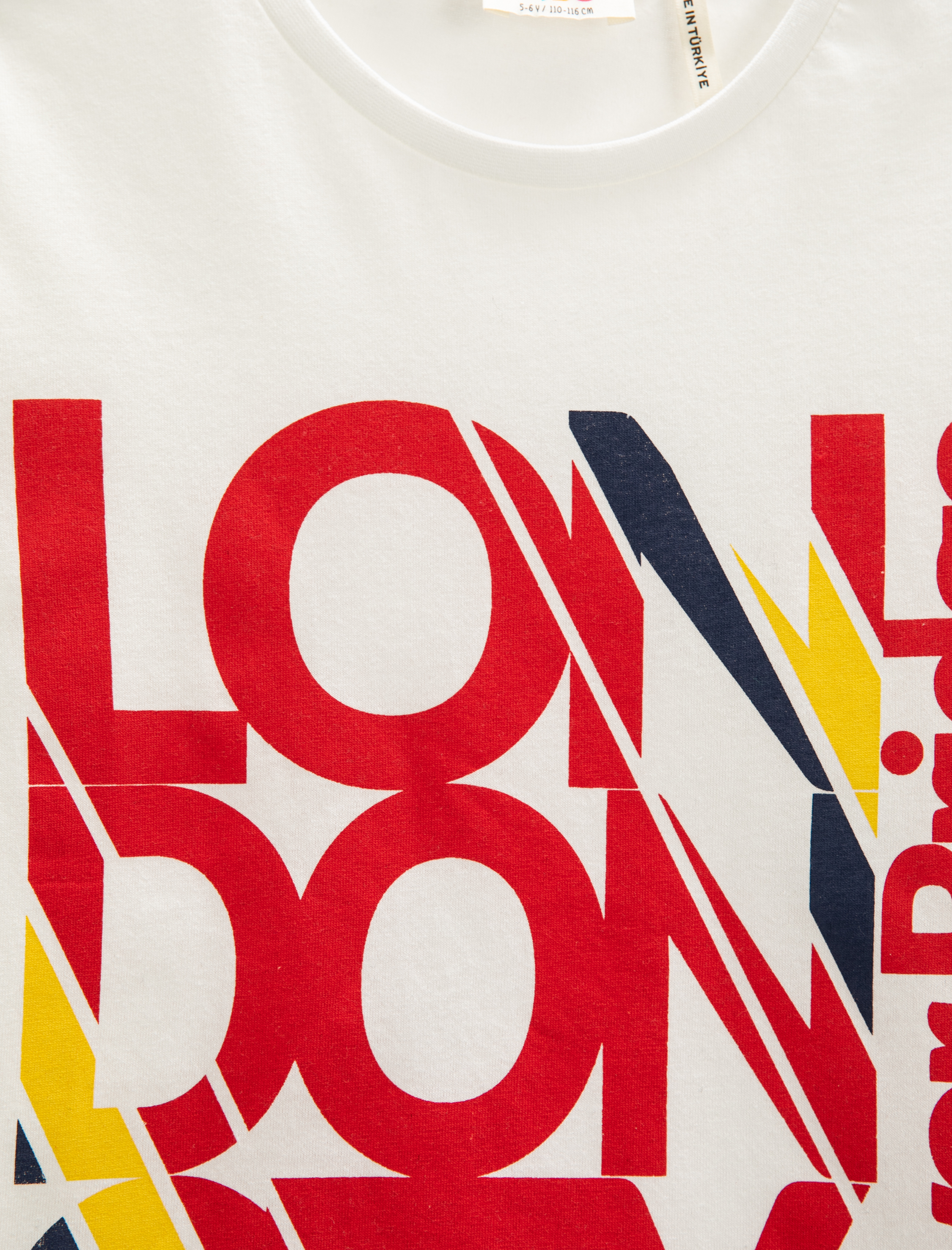  Erkek Çocuk Londra Baskılı Kısa Kollu Tişört Pamuklu Bisiklet Yaka