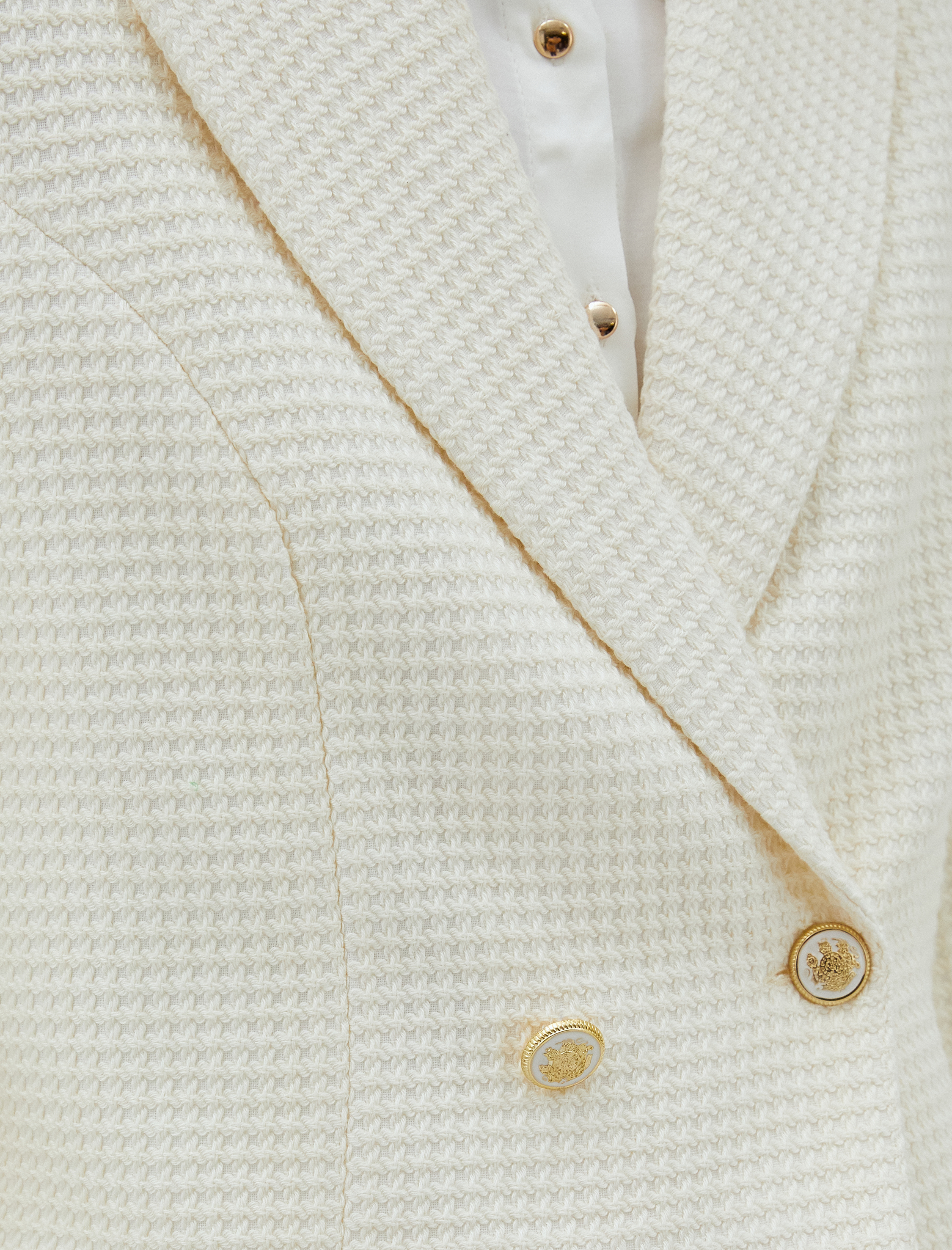   Crop Tüvit Ceket Kruvaze Arma Düğmeli