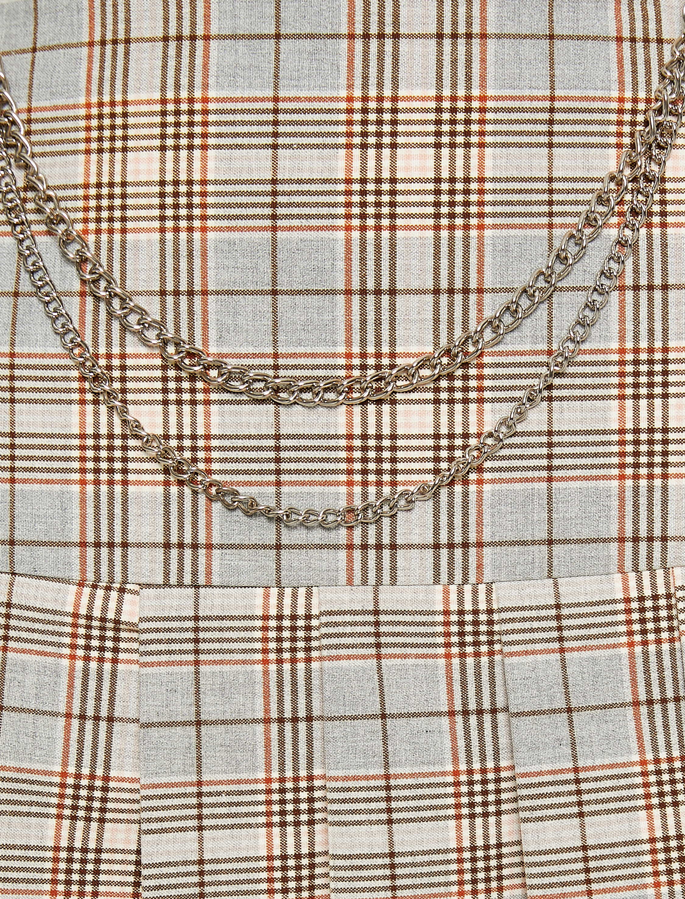   Pileli Kolej Mini Etek Zincir Detaylı