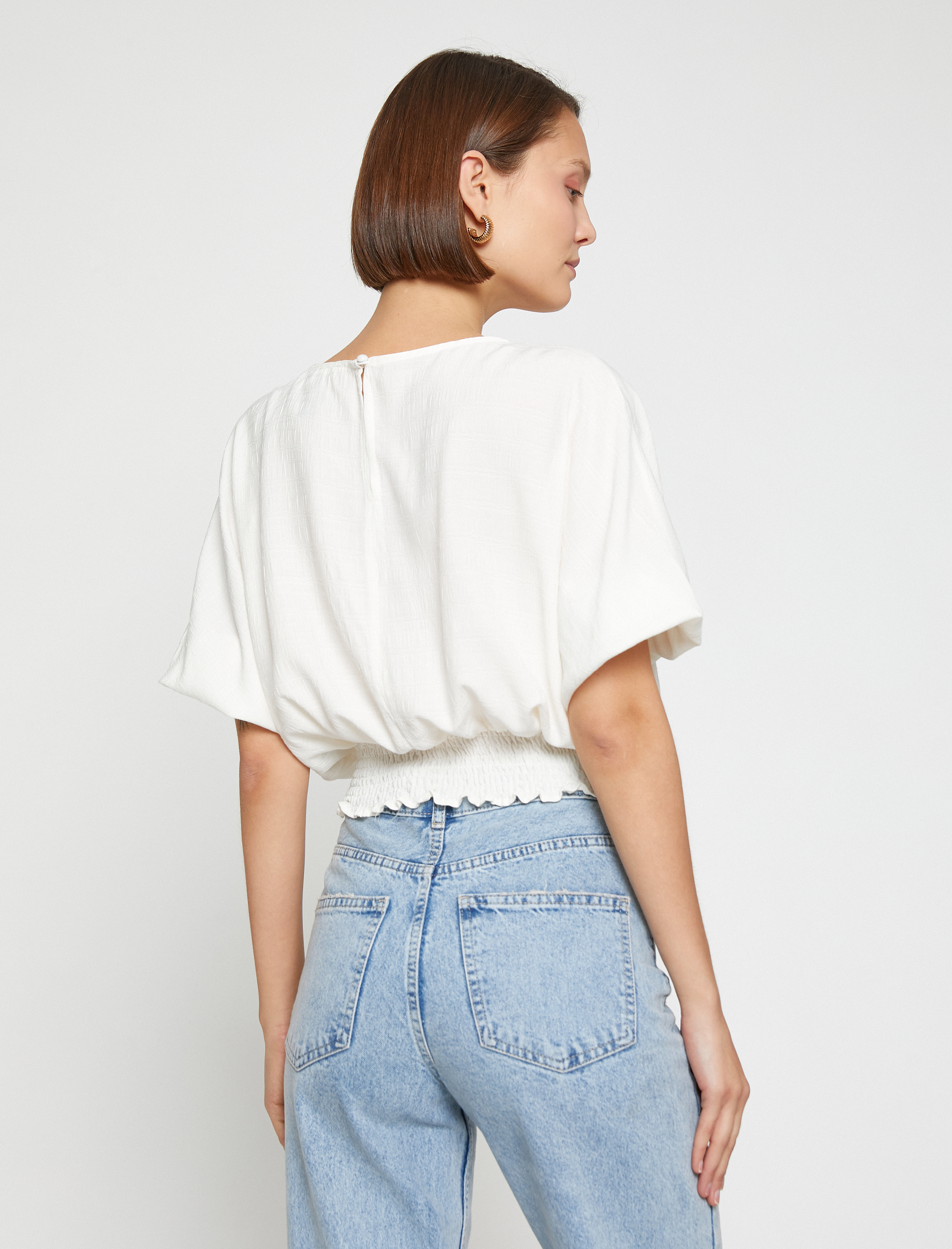   Crop Bluz Gipe Detaylı