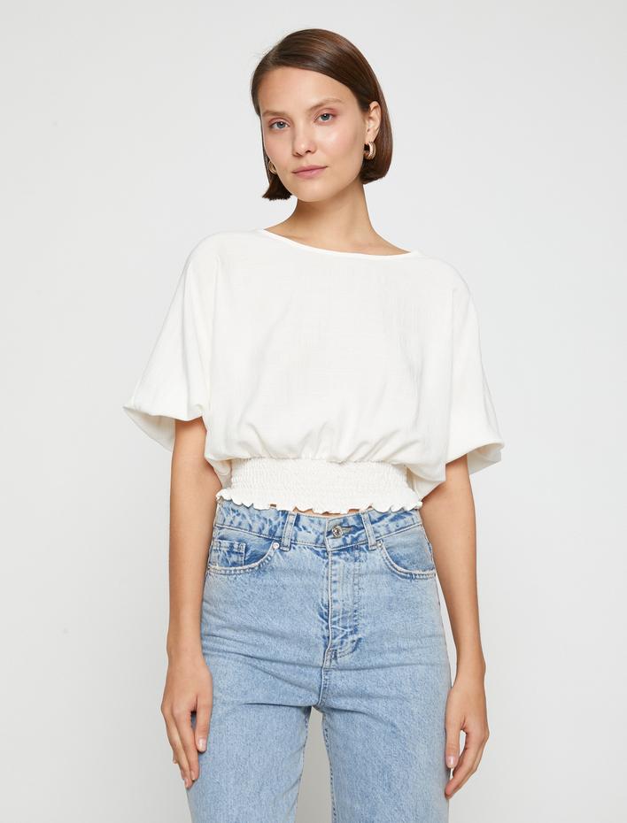  Crop Bluz Gipe Detaylı