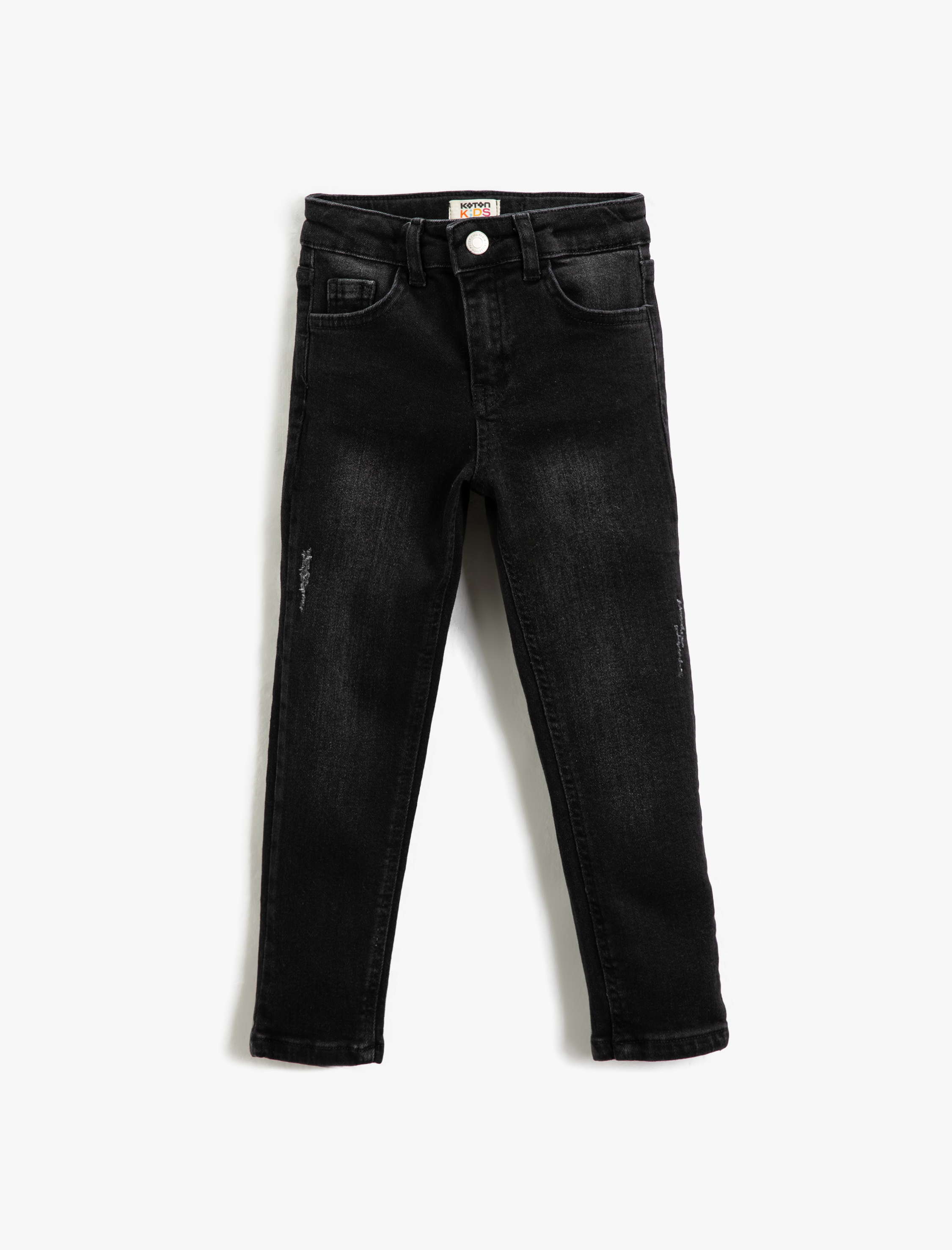 Koton Kot Pantolon Düz Paça Normal Bel - Straight Jean Beli Ayarlanabilir Lastikli. 3