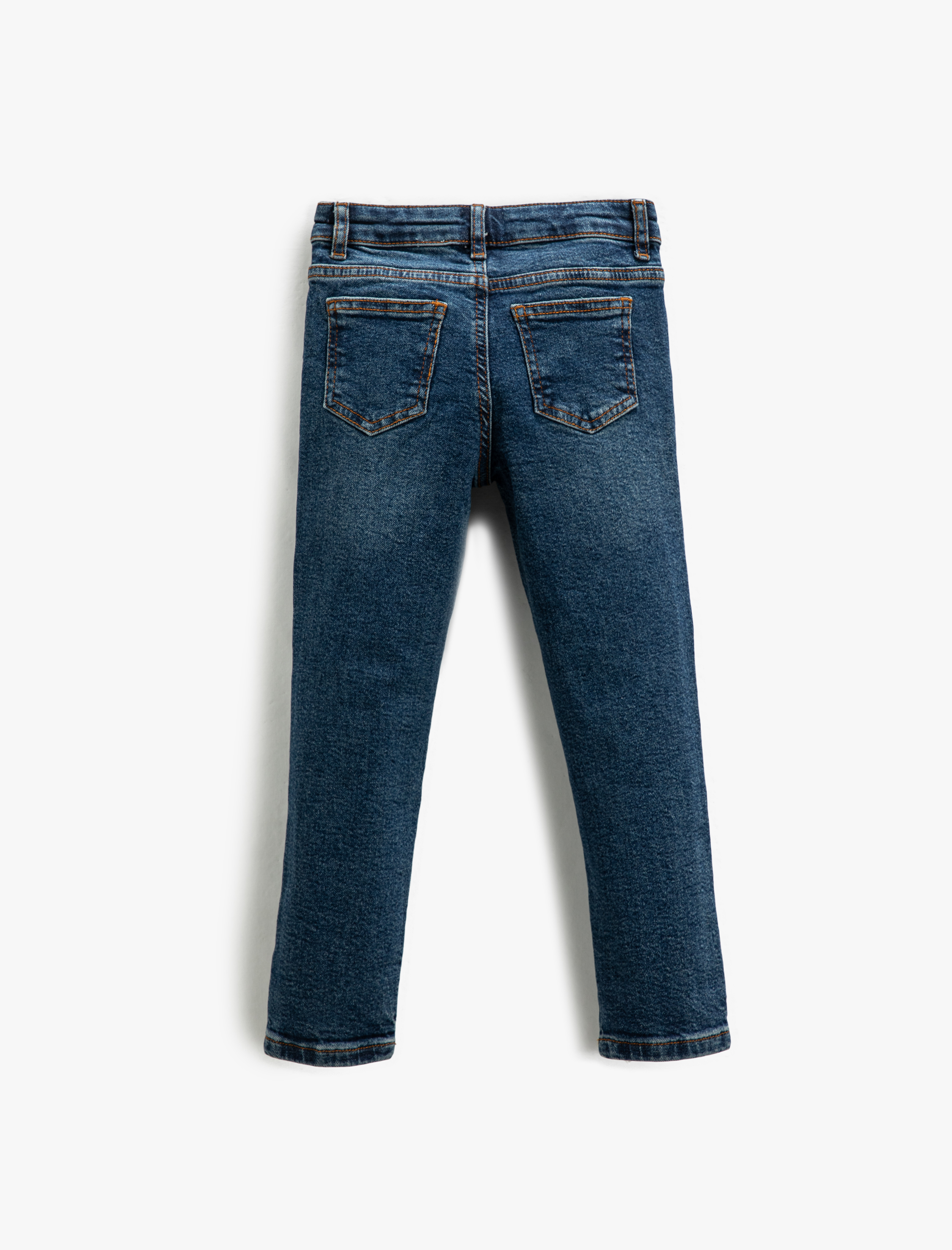 Koton Kot Pantolon Düz Paça Normal Bel Pamuklu - Straight Jean Beli Ayarlanabilir Lastikli. 4
