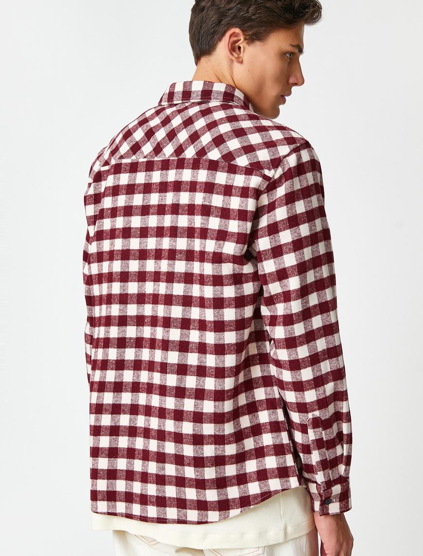   Oduncu Gömleği Cep Detaylı Klasik Yaka Uzun Kollu