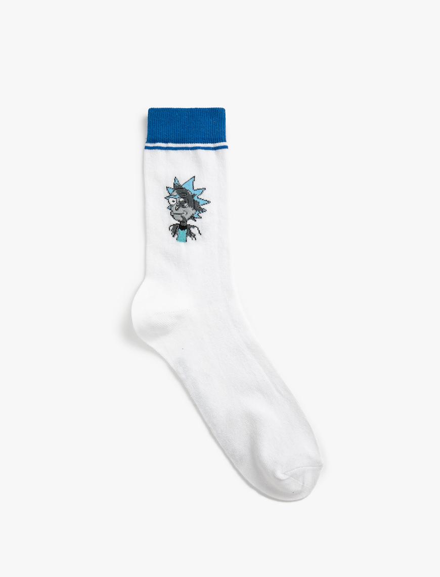  Erkek Rick and Morty Soket Çorap Lisanslı İşlemeli