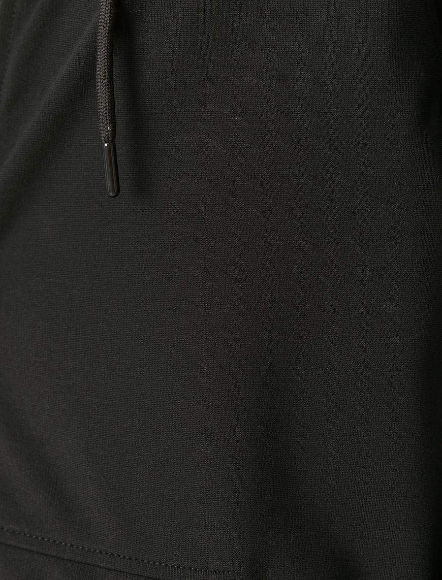   Spor Sweatshirt Kapşonlu Fermuarlı Cepli