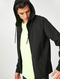 Spor Sweatshirt Kapşonlu Fermuarlı Cepli