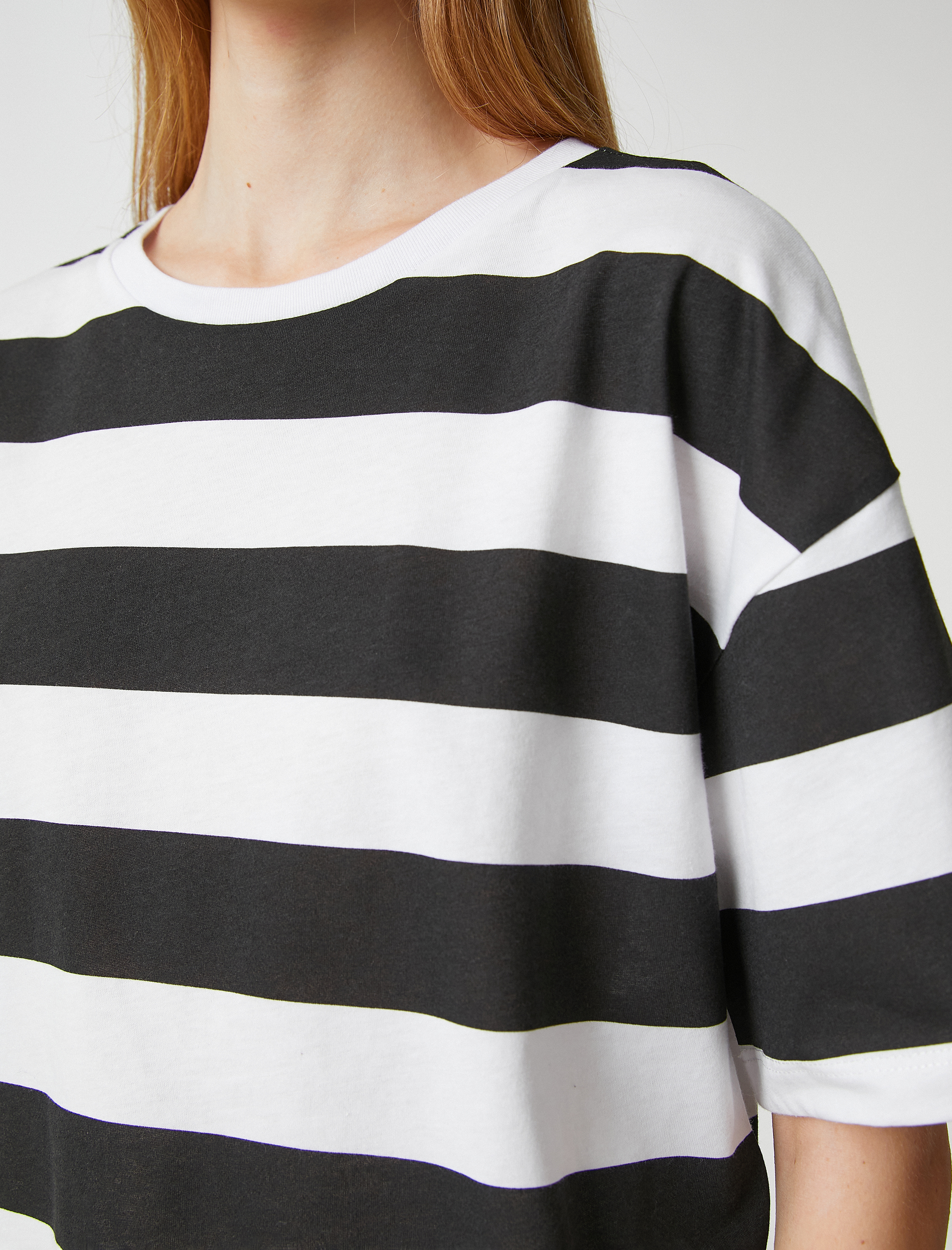   Pamuklu Tişört Kısa Kollu Bisiklet Yaka