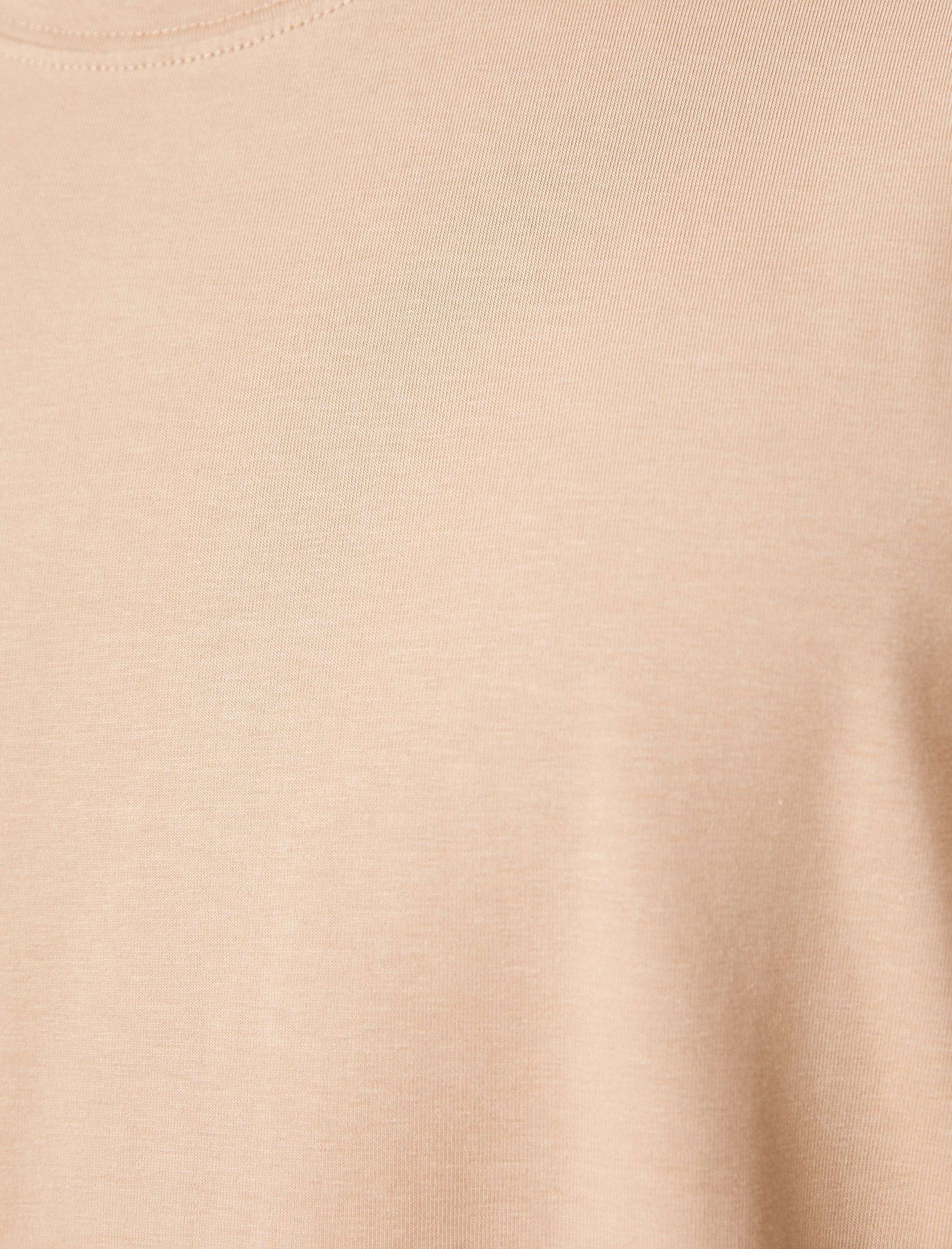   Basic Tişört Etiket Detaylı Kısa Kollu Bisiklet Yaka Pamuklu