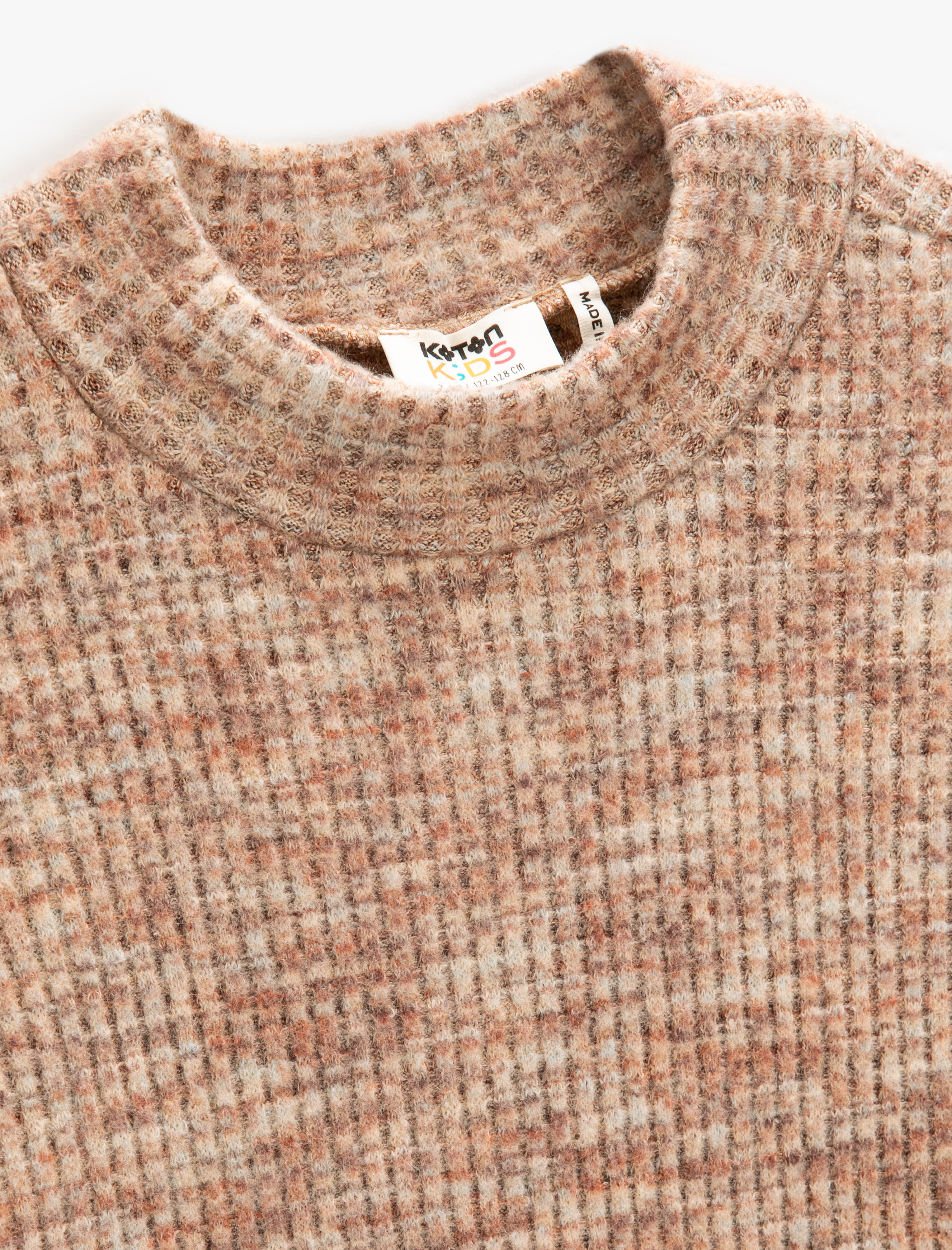  Kız Çocuk Yumuşak Dokulu Uzun Kollu Elbise Ribanalı Yarım Dik Yaka Cep Detaylı