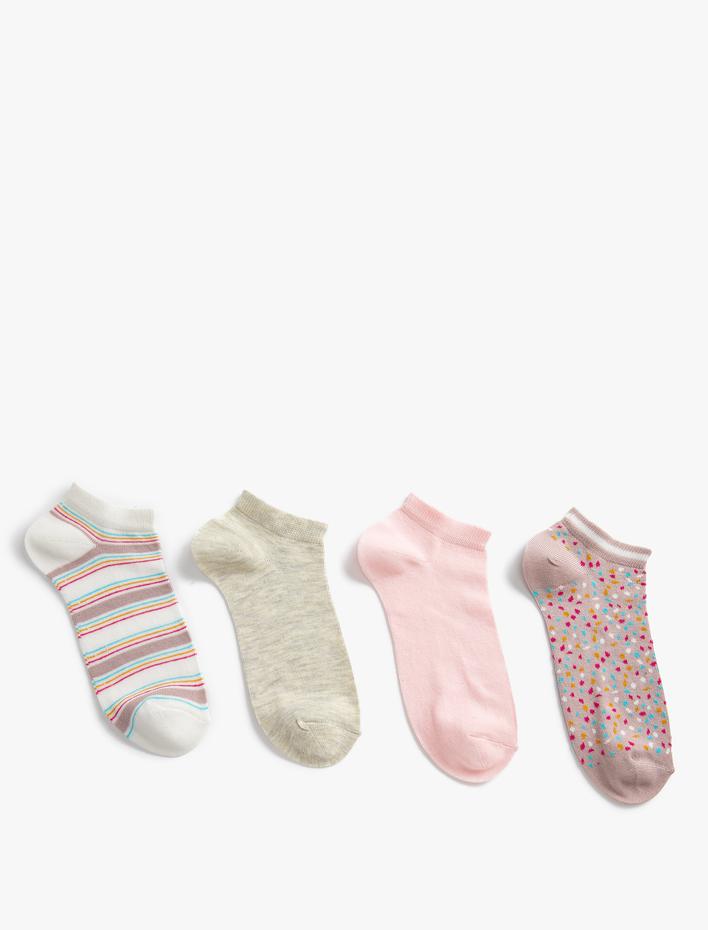 Kadın 4'lü Patik Çorap Seti Çok Renkli