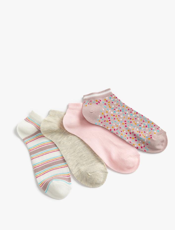 Kadın 4'lü Patik Çorap Seti Çok Renkli