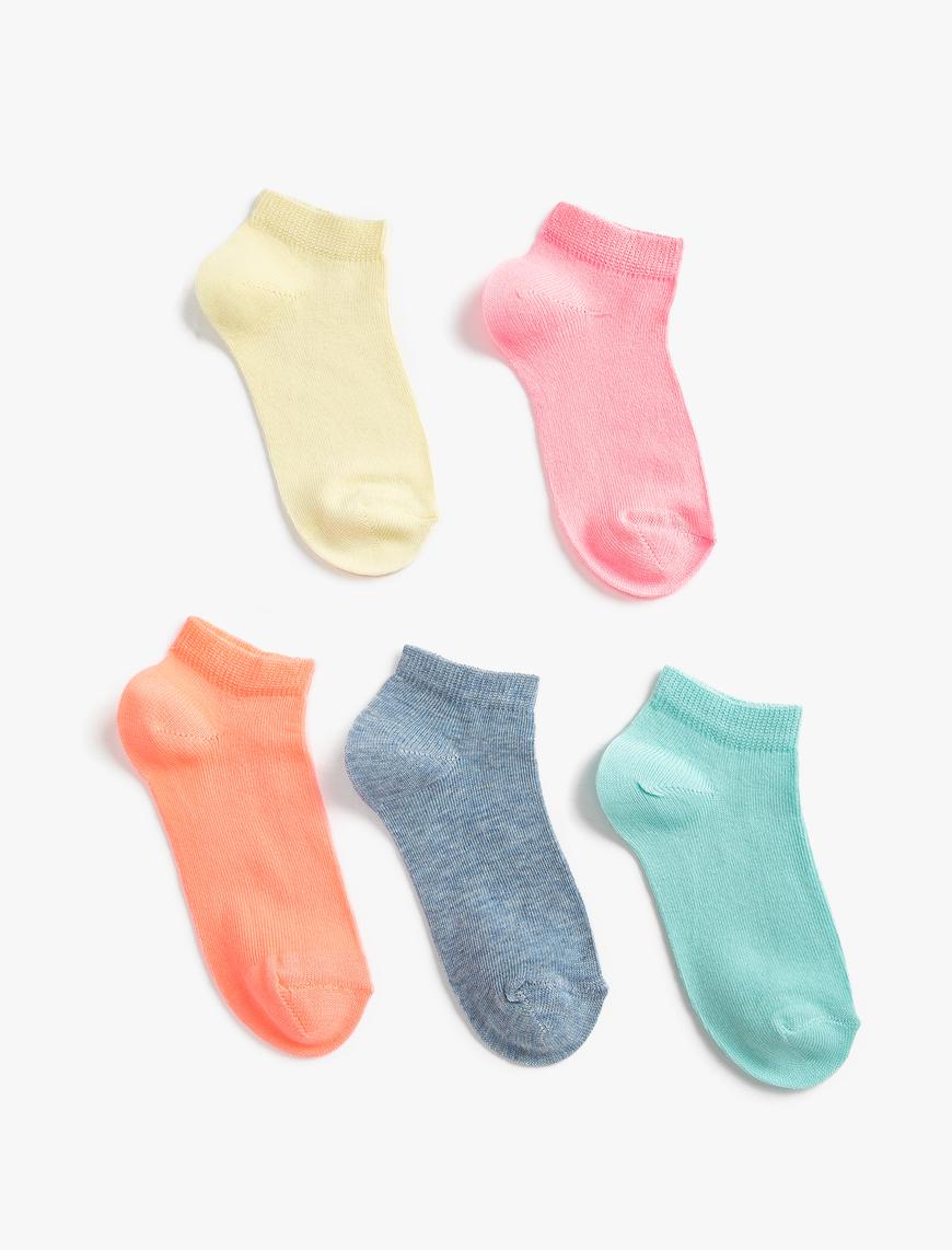  Kız Çocuk 5'li Basic Çorap Paketi Pamuk Karışımı