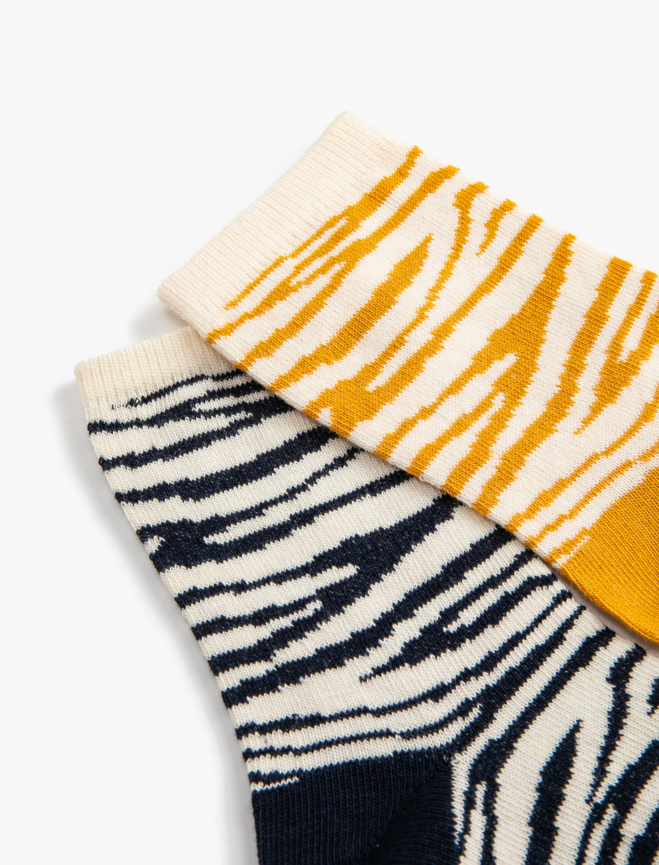  Kız Çocuk 2'li Zebra Desenli Çorap Seti