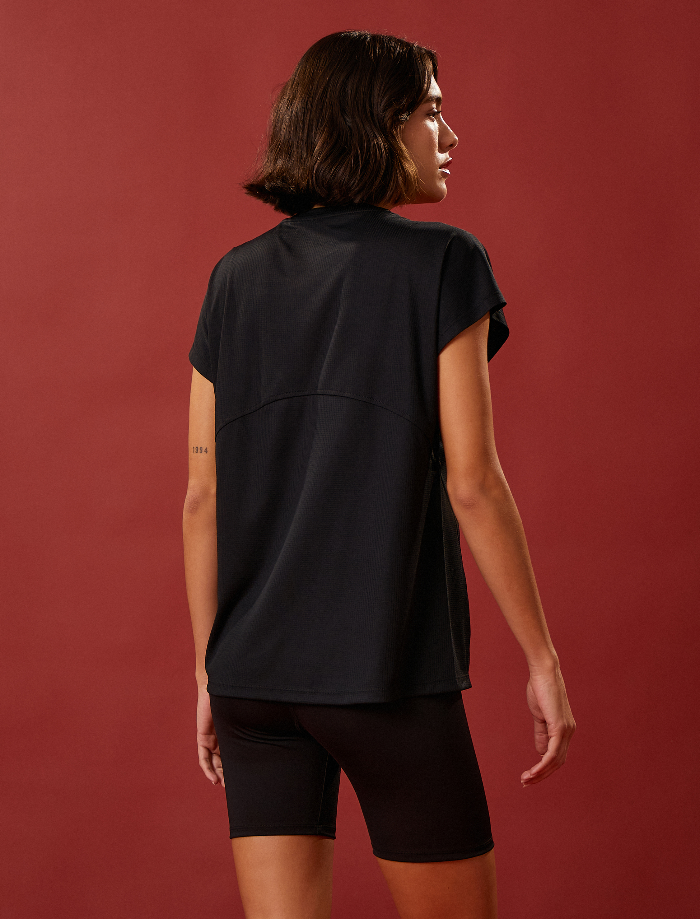  Oversize Spor Tişört Yazı Baskılı