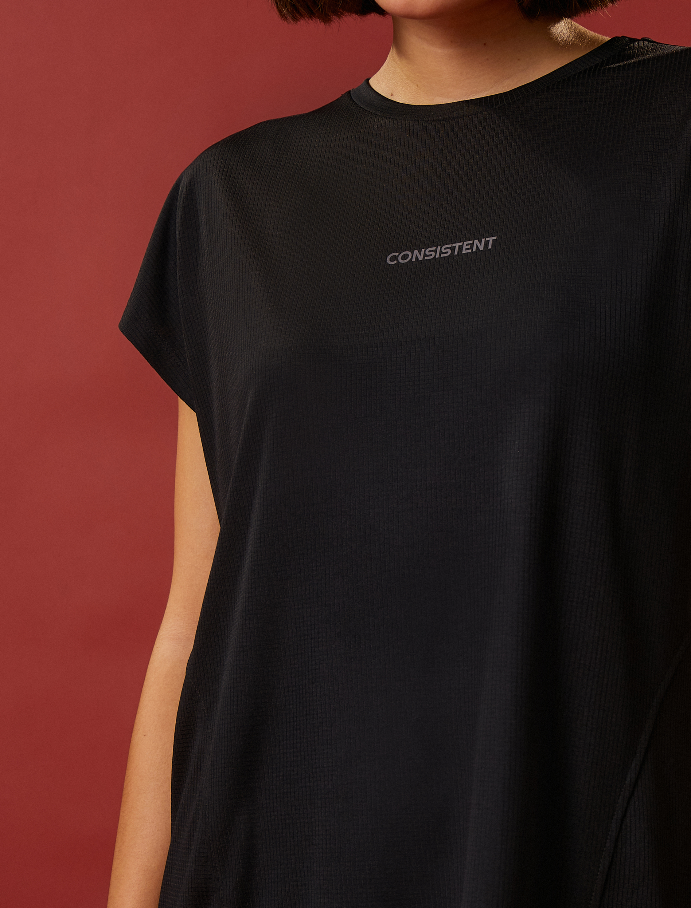   Oversize Spor Tişört Yazı Baskılı