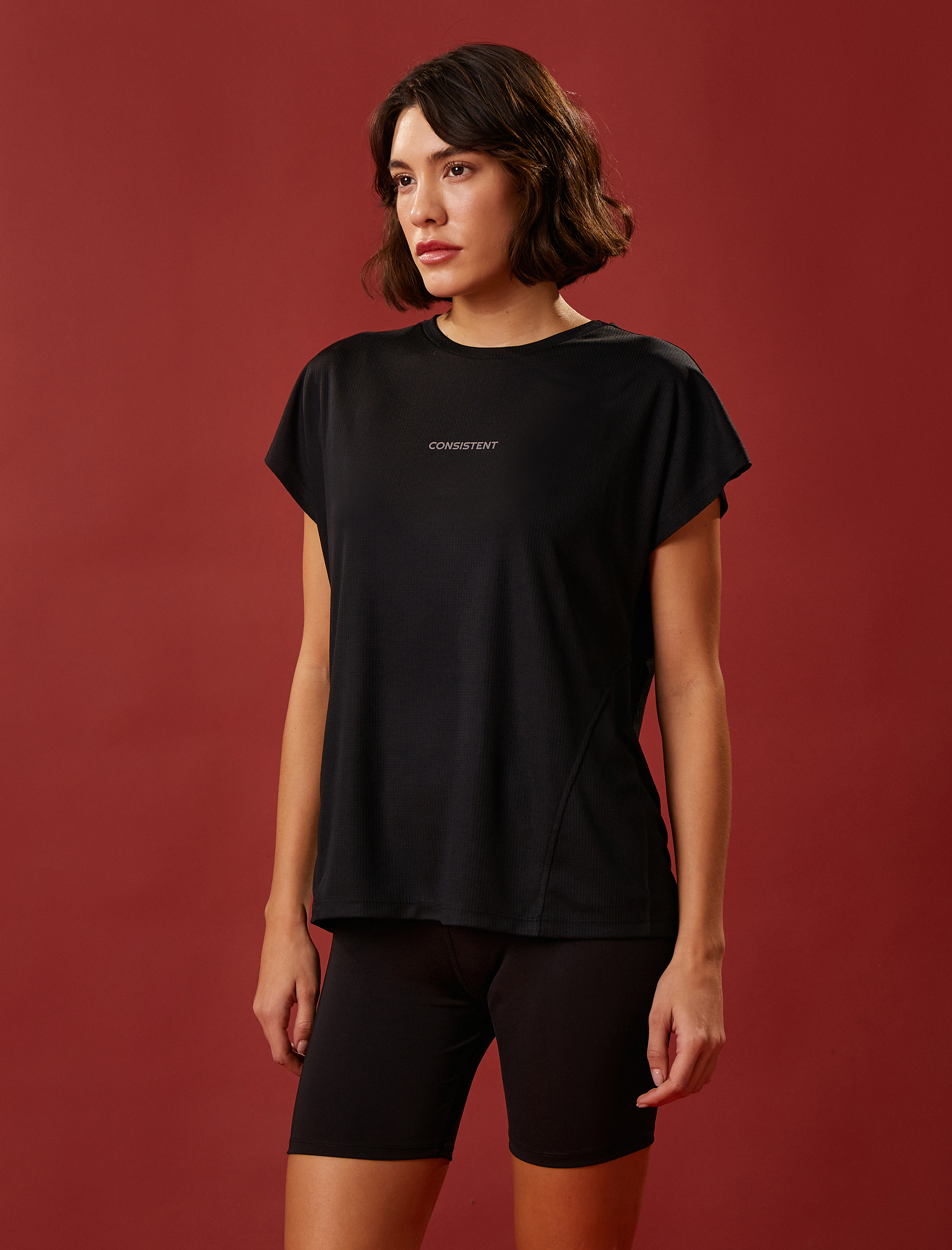   Oversize Spor Tişört Yazı Baskılı