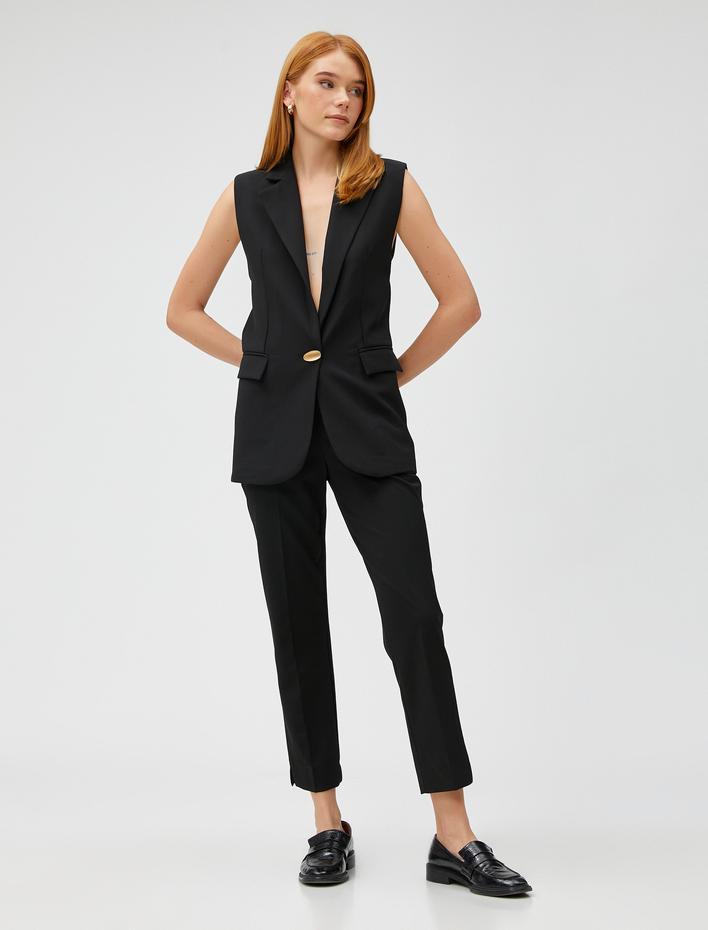  Cigarette Kumaş Pantolon Cepli