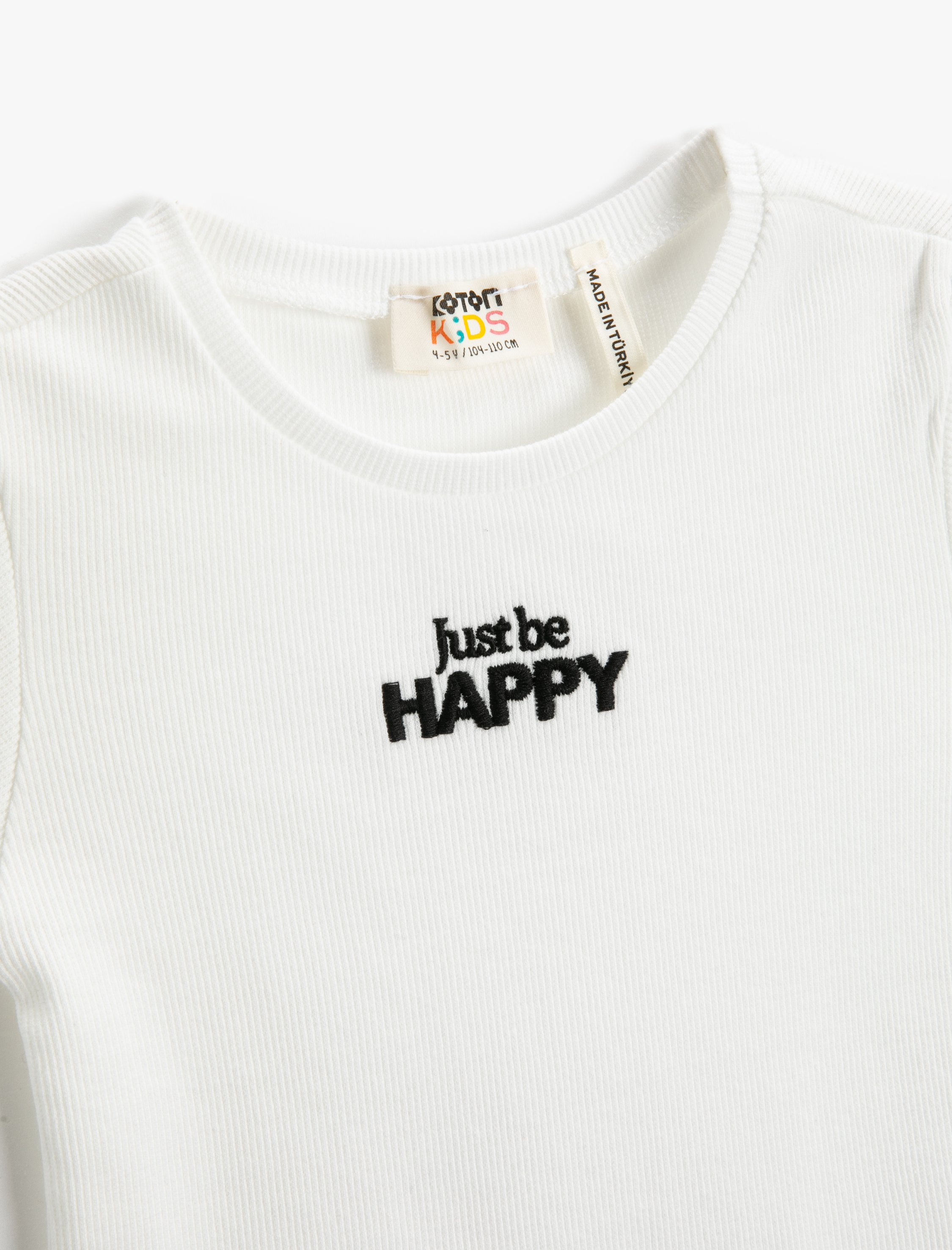  Kız Çocuk Basic Kısa Kollu Tişört İşleme Detaylı Dokulu