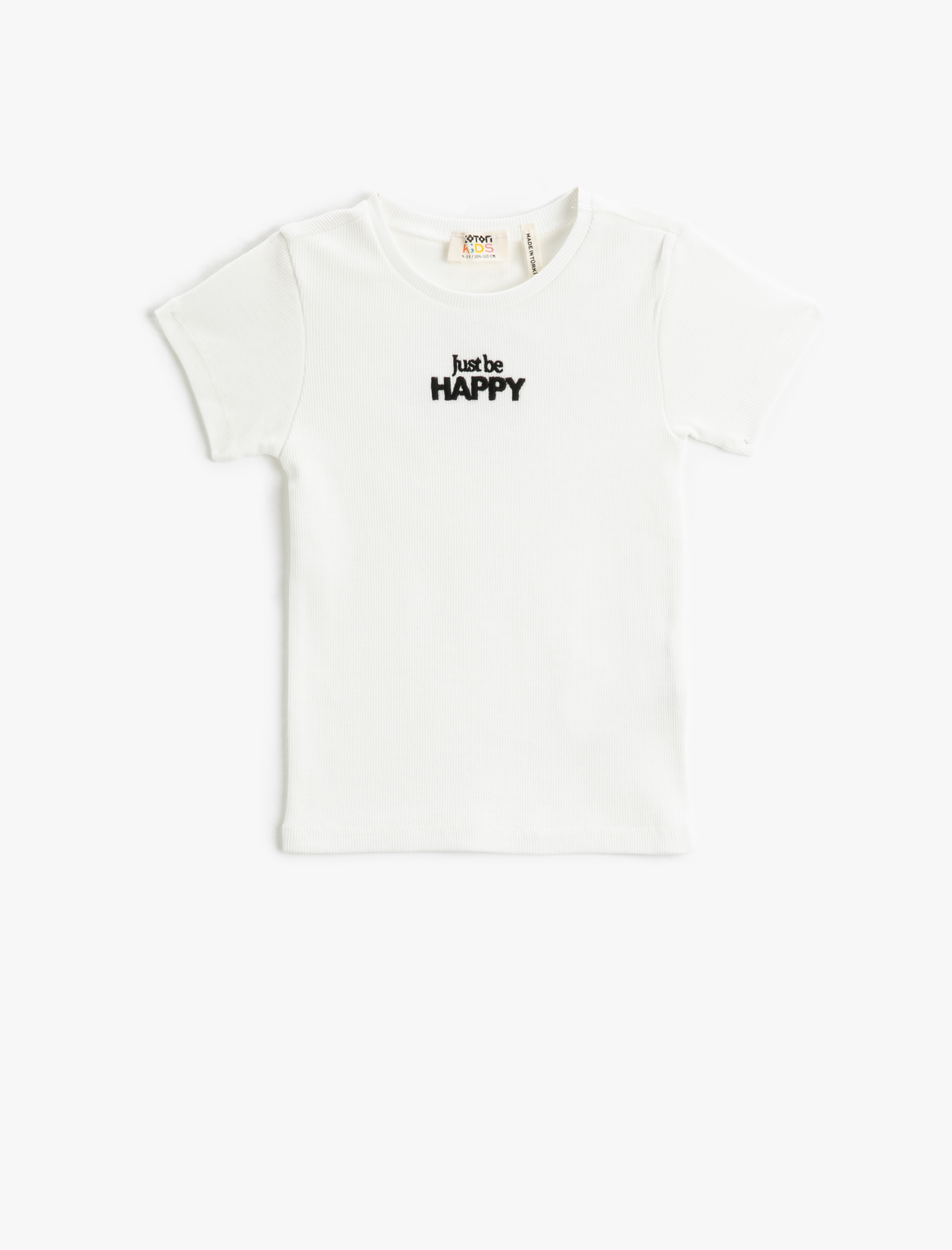  Kız Çocuk Basic Kısa Kollu Tişört İşleme Detaylı Dokulu