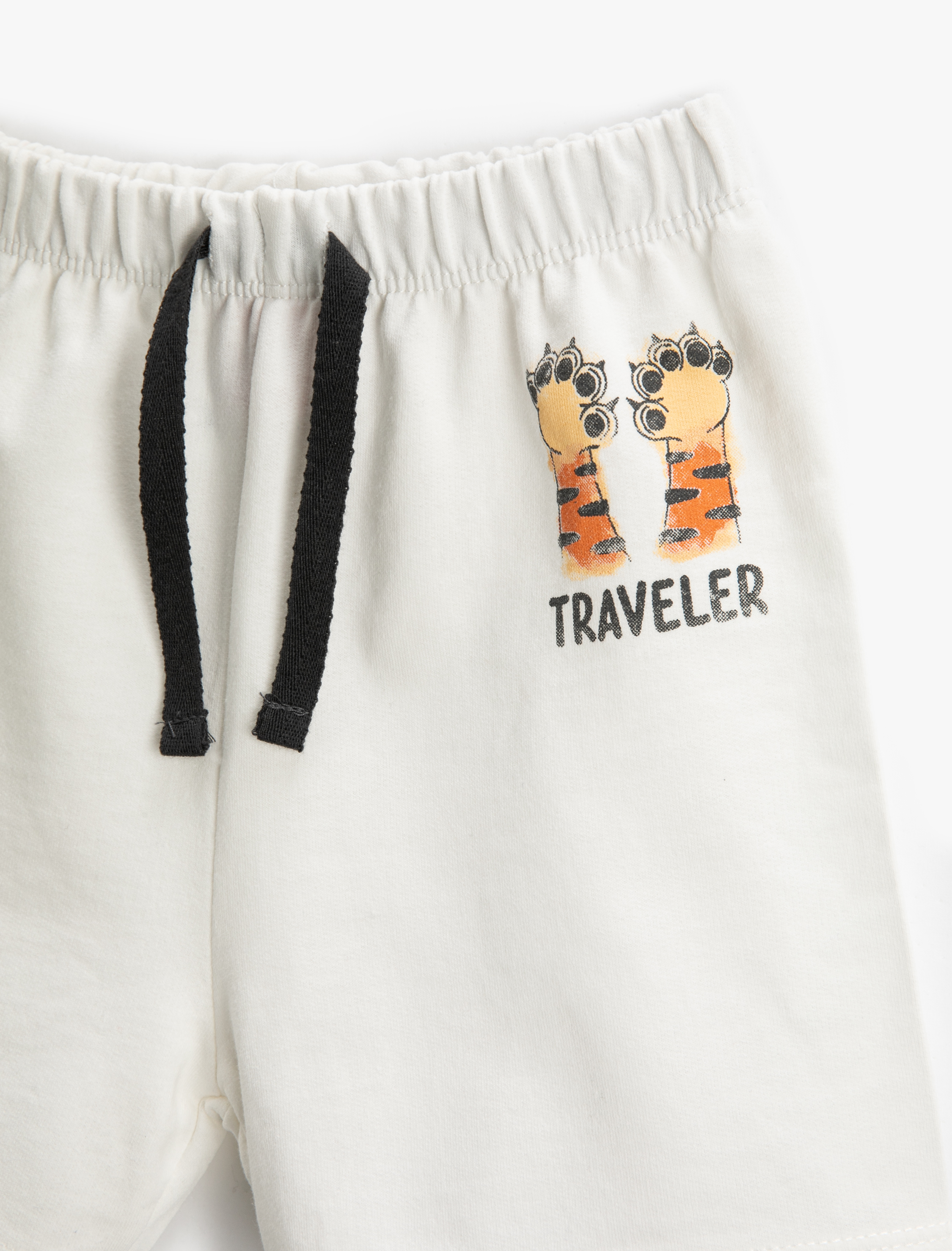 Erkek Bebek Şort Beli Bağlamalı Lastikli Yengeç Baskılı