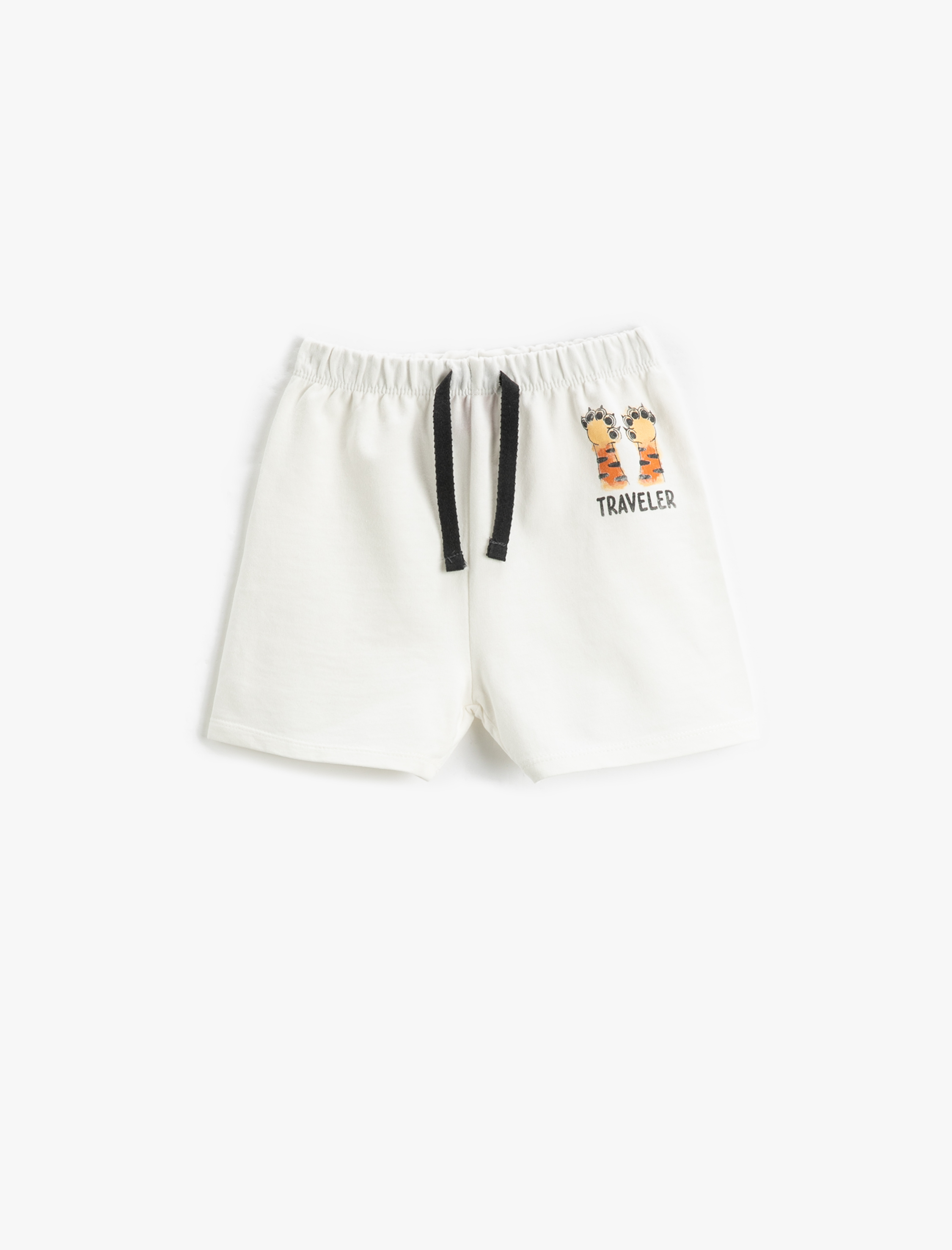 Erkek Bebek Şort Beli Bağlamalı Lastikli Yengeç Baskılı