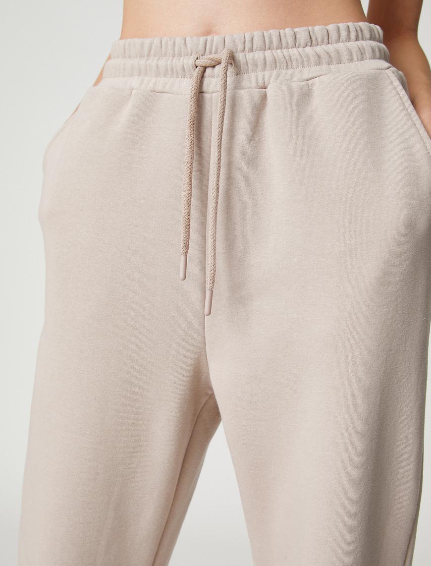   Jogger Eşofman Altı Beli Bağlamalı Cepli Pamuklu