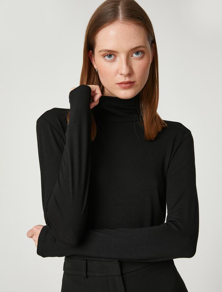  Uzun Kollu Tişört Balıkçı Yaka