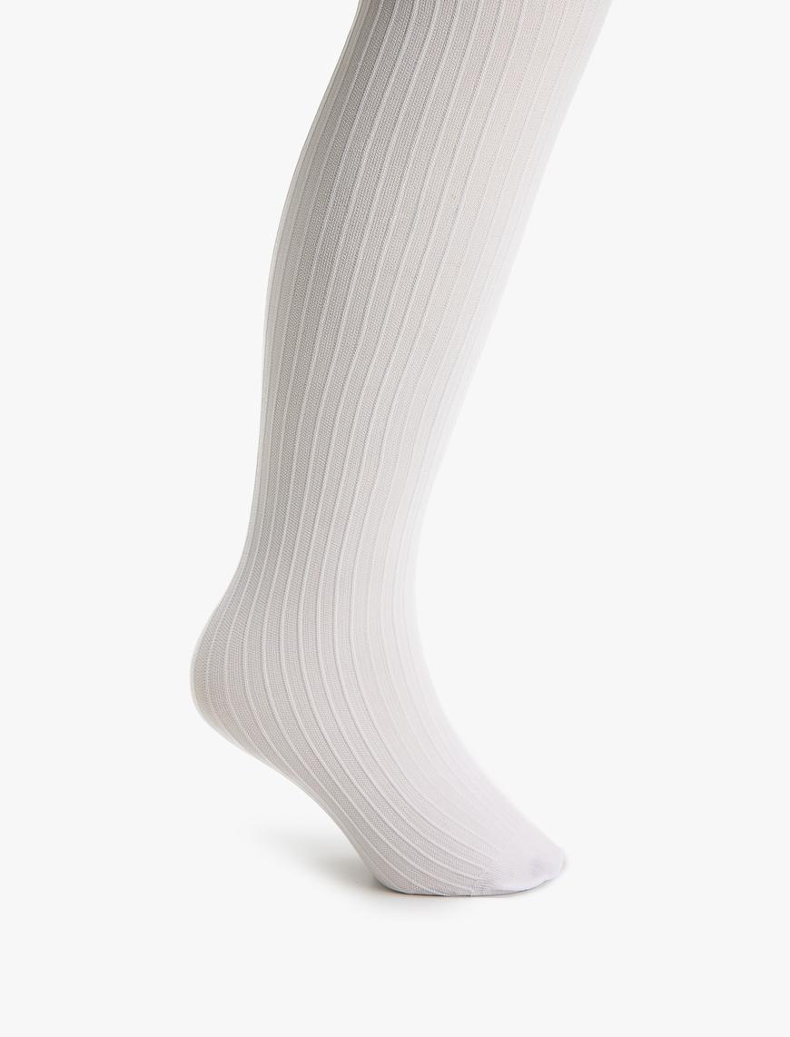  Kız Çocuk Basic Külotlu Çorap Çizgili 60 Den