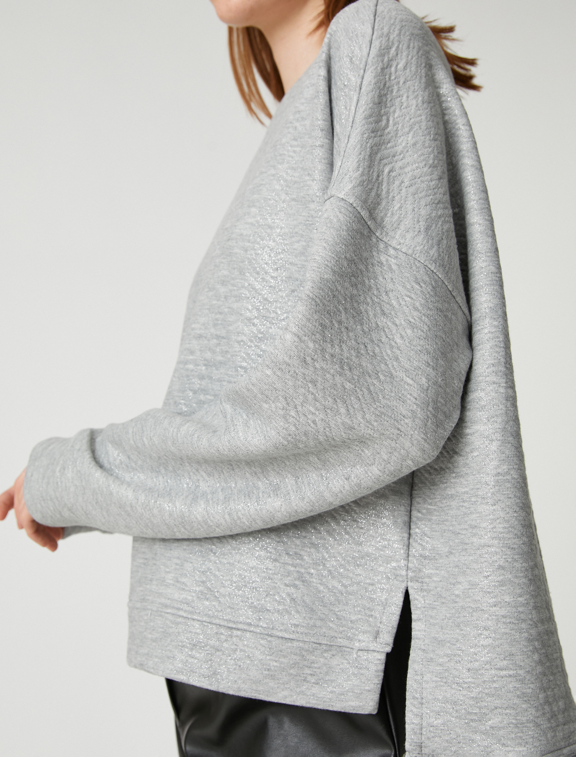   Oversize Sweatshirt Bisiklet Yaka