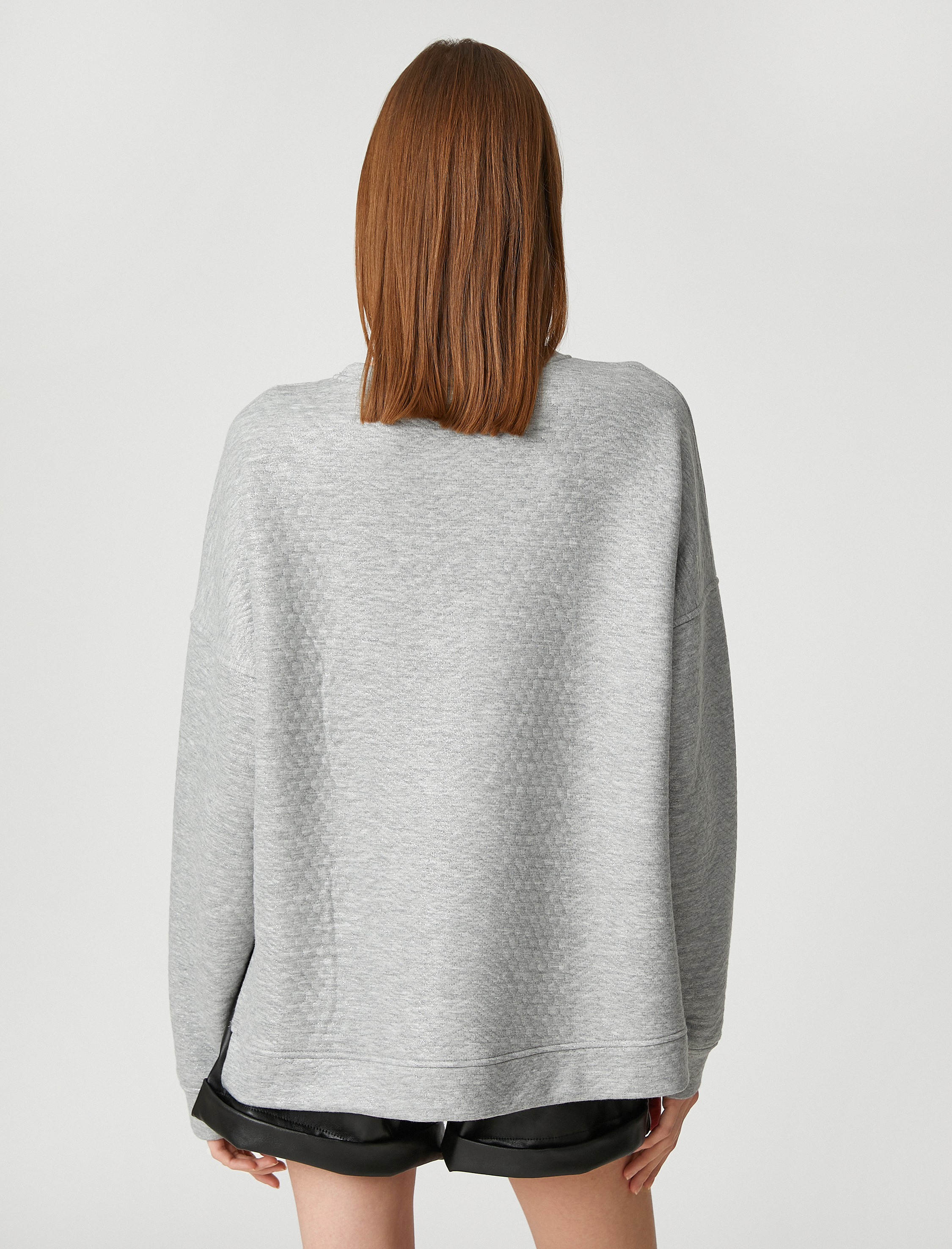   Oversize Sweatshirt Bisiklet Yaka